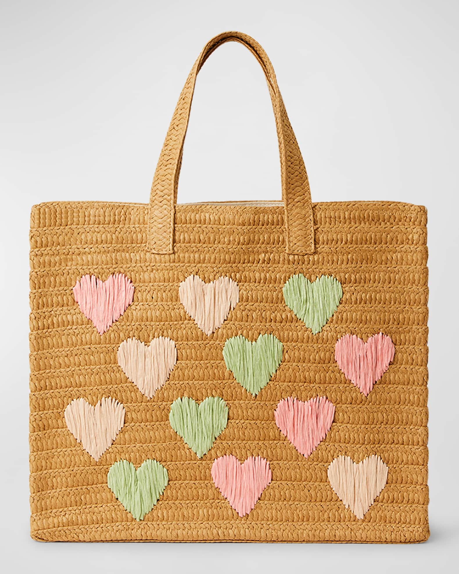 BTB Los Angeles Embroidered Heart Beach Tote Bag Neiman Marcus
