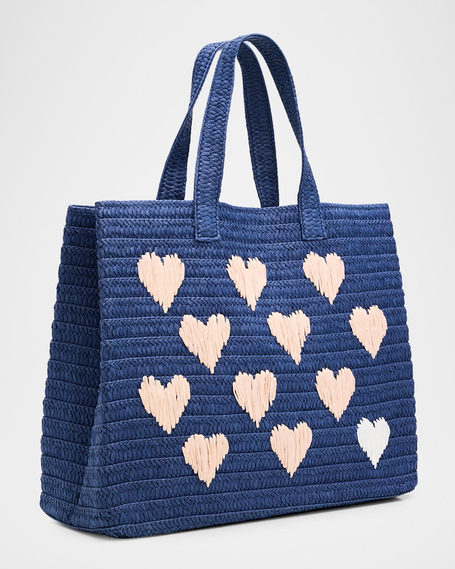 BTB Los Angeles Embroidered Heart Beach Tote Bag | Neiman Marcus
