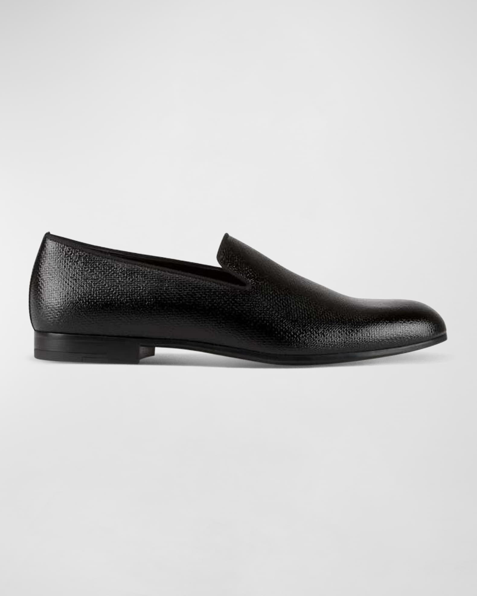 Giorgio Armani Men's Textured Formal Smoking Slippers | Neiman Marcus