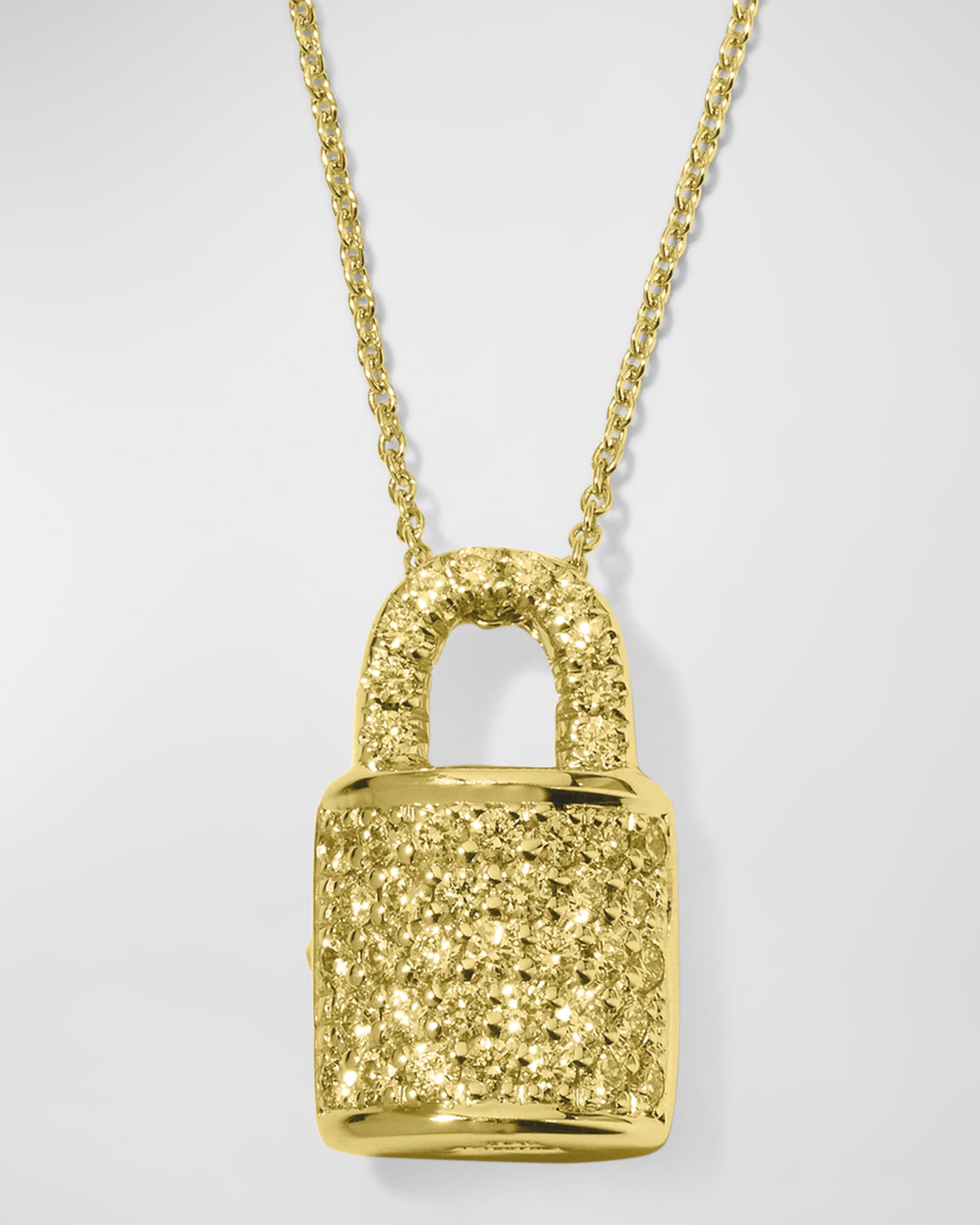 Roberto Coin Diamond Lock Tiny Treasure Necklace
