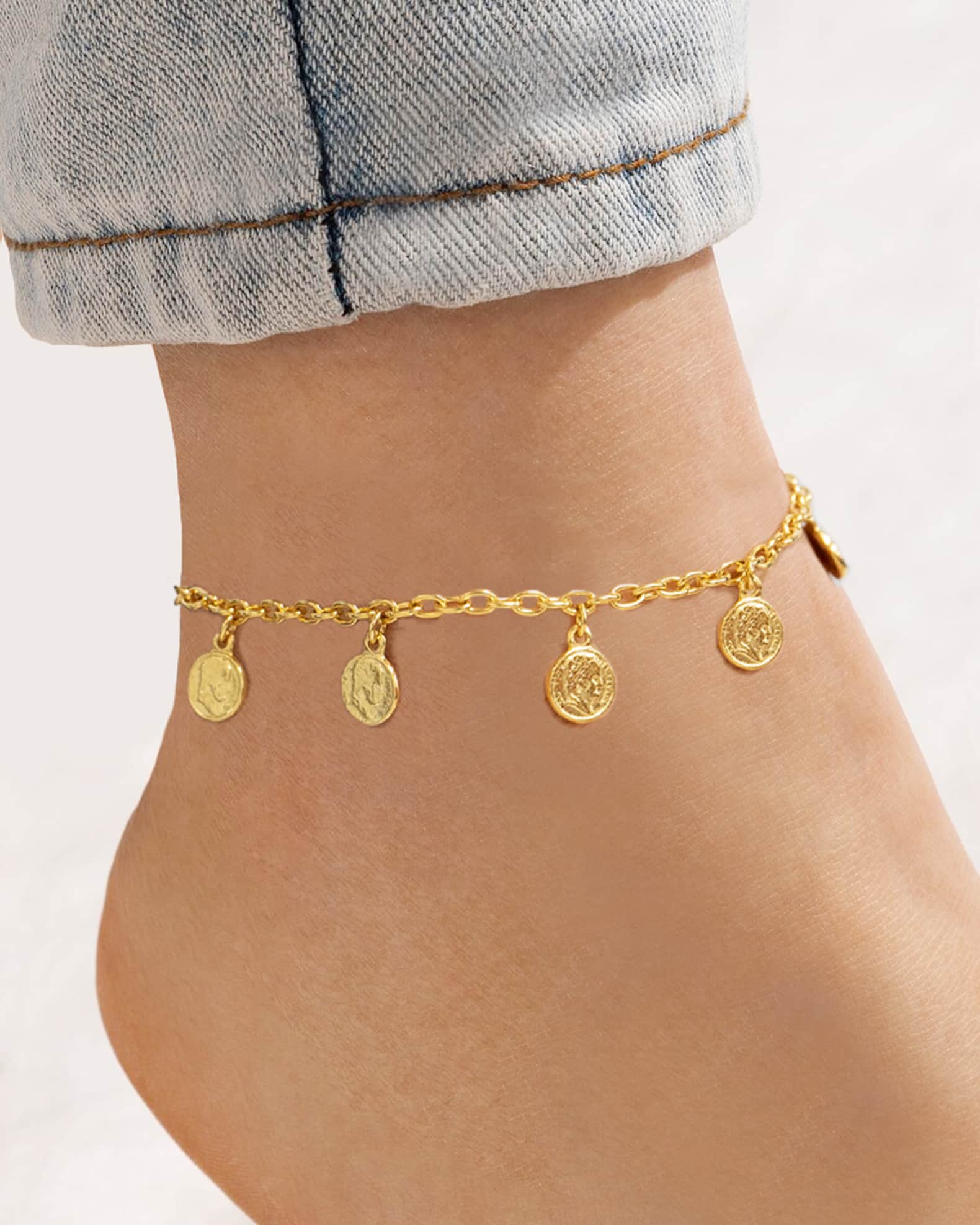Ben Amun Small Coin Chain Ankle Bracelet Neiman Marcus