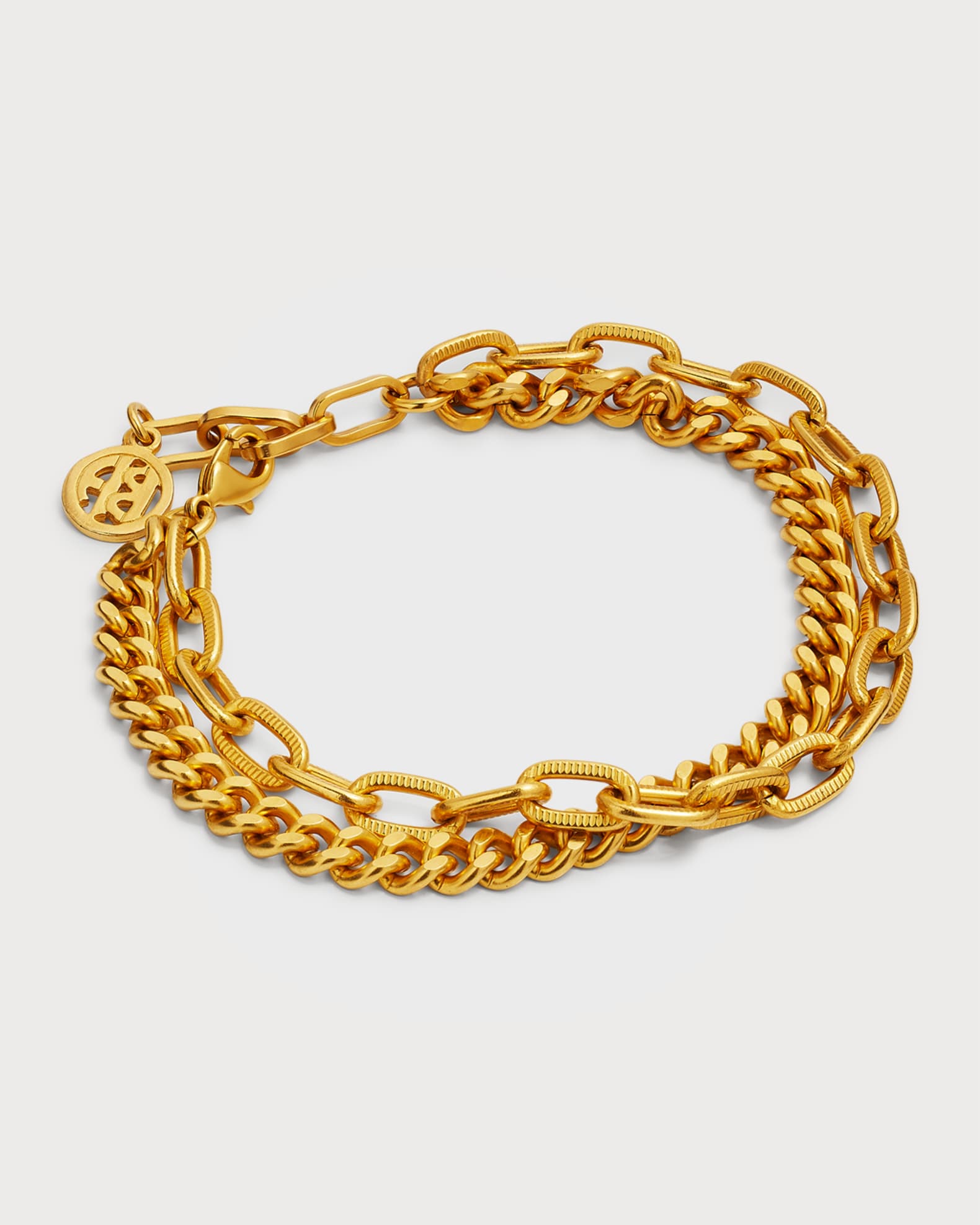 Ben-Amun 4k Gold Electroplate 2-Row Gold Chain Ankle