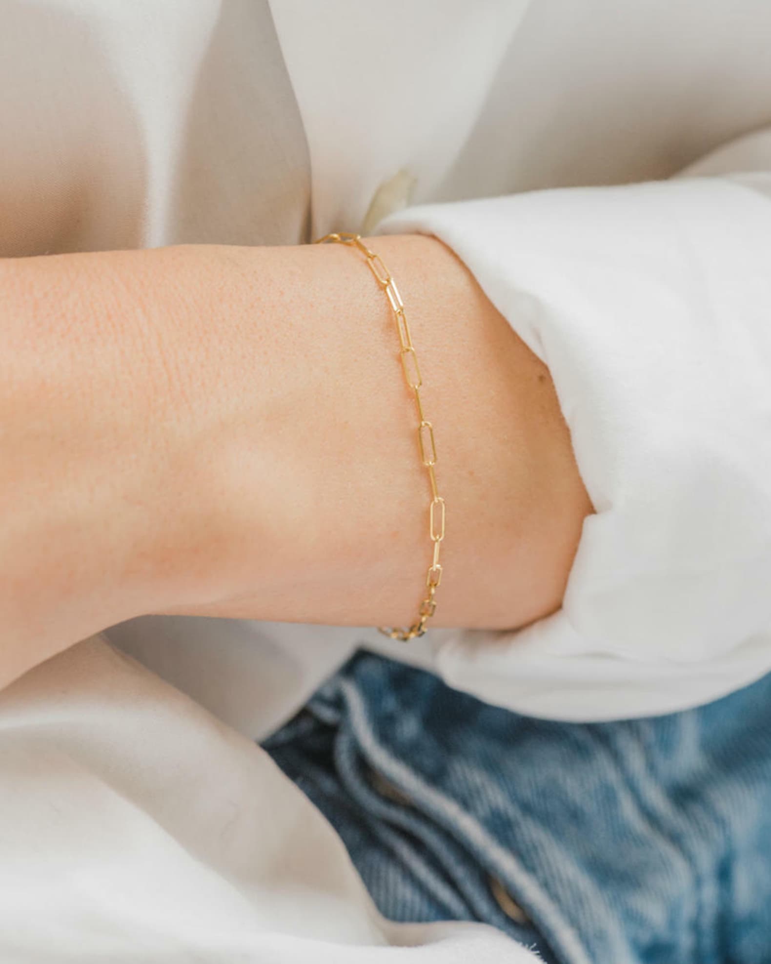 Zoe Lev Jewelry 14k Gold Open Link Chain Bracelet Neiman Marcus
