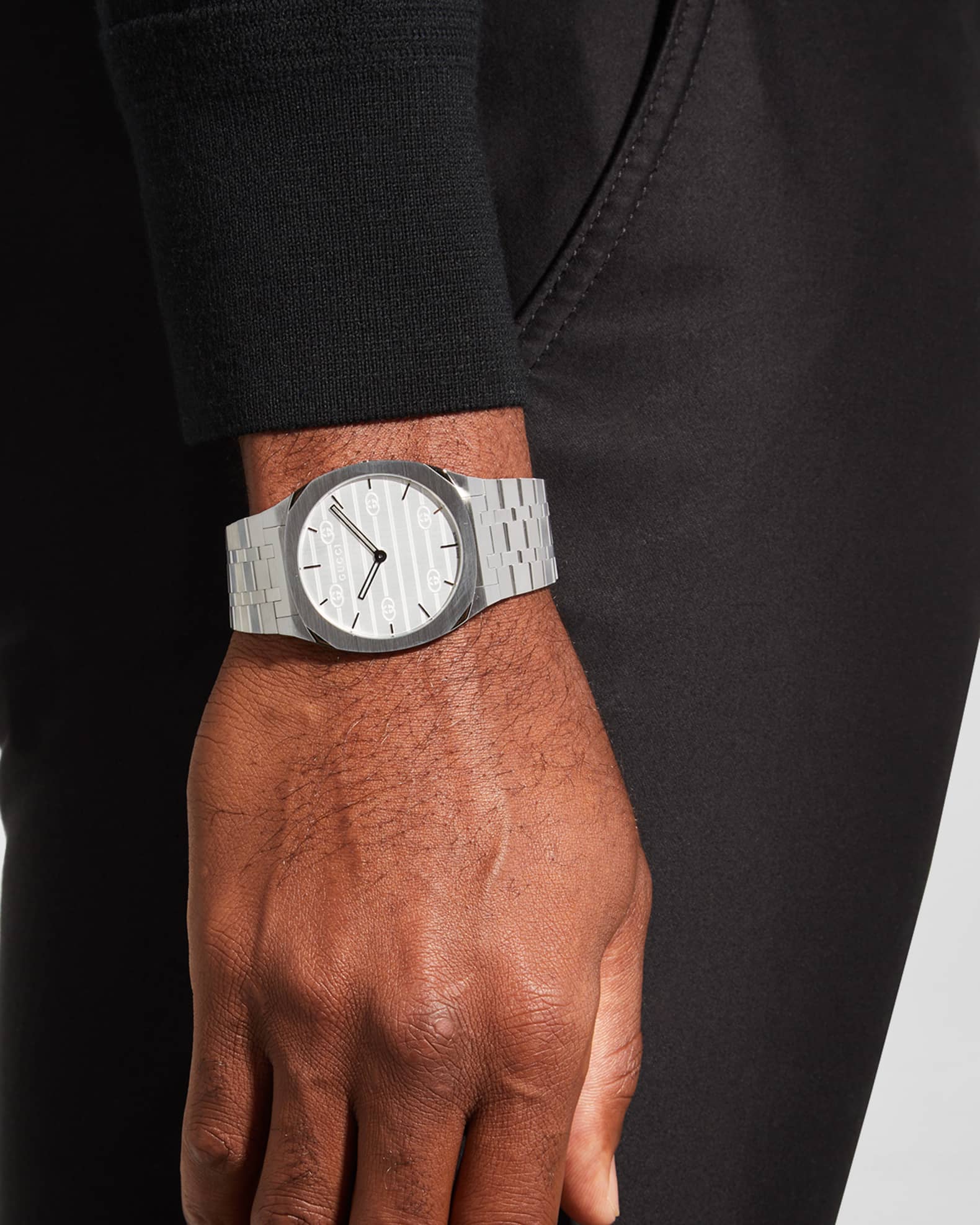 Gucci men's stainless steel watch clearance