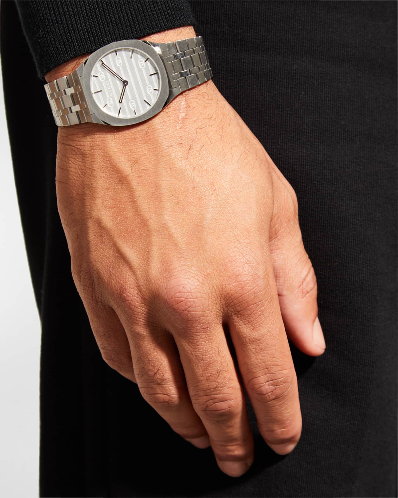 Gucci 25H 34mm Stainless Steel Bracelet Watch | Neiman Marcus