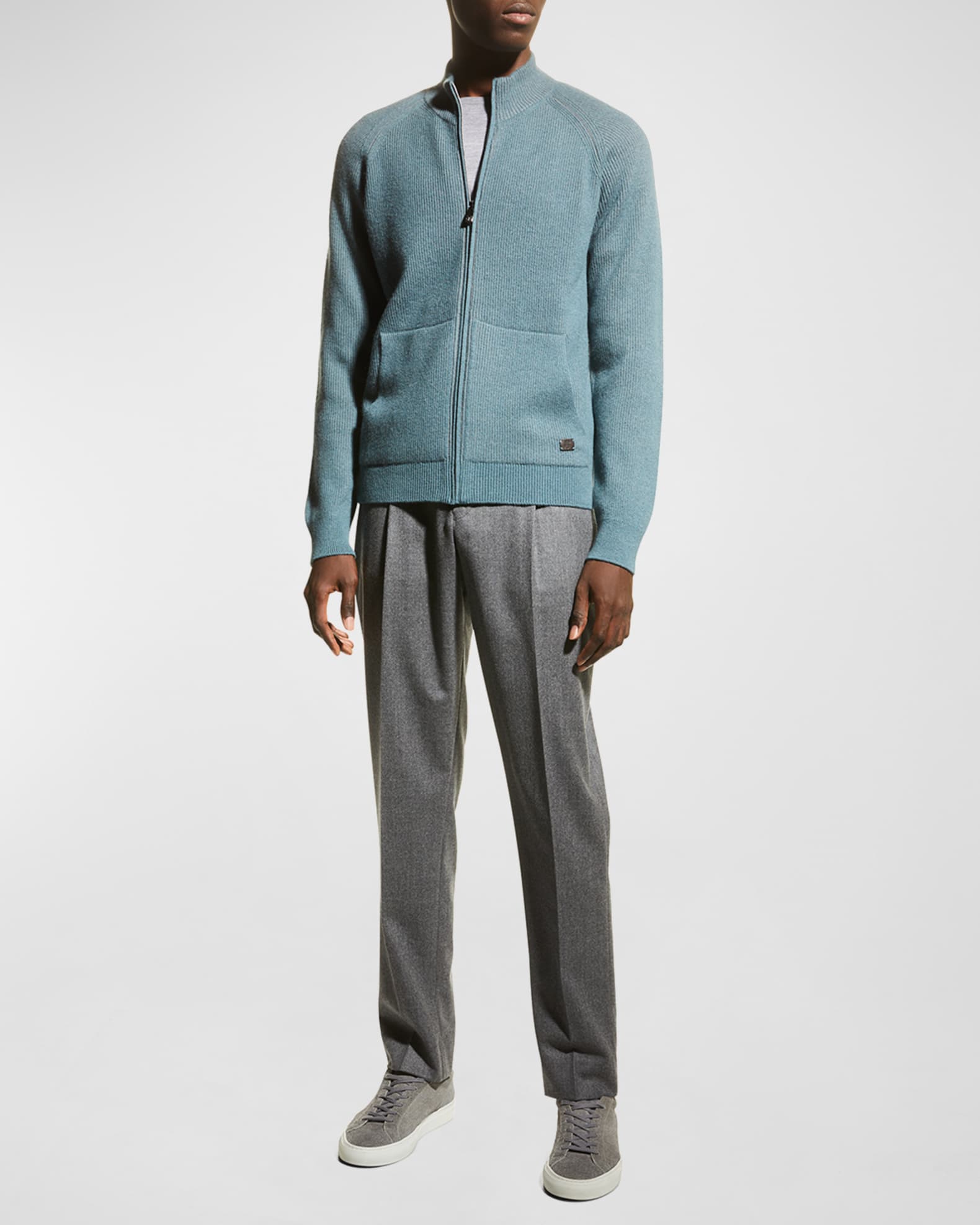 Men's Ribbed Full-Zip Sweater 1
