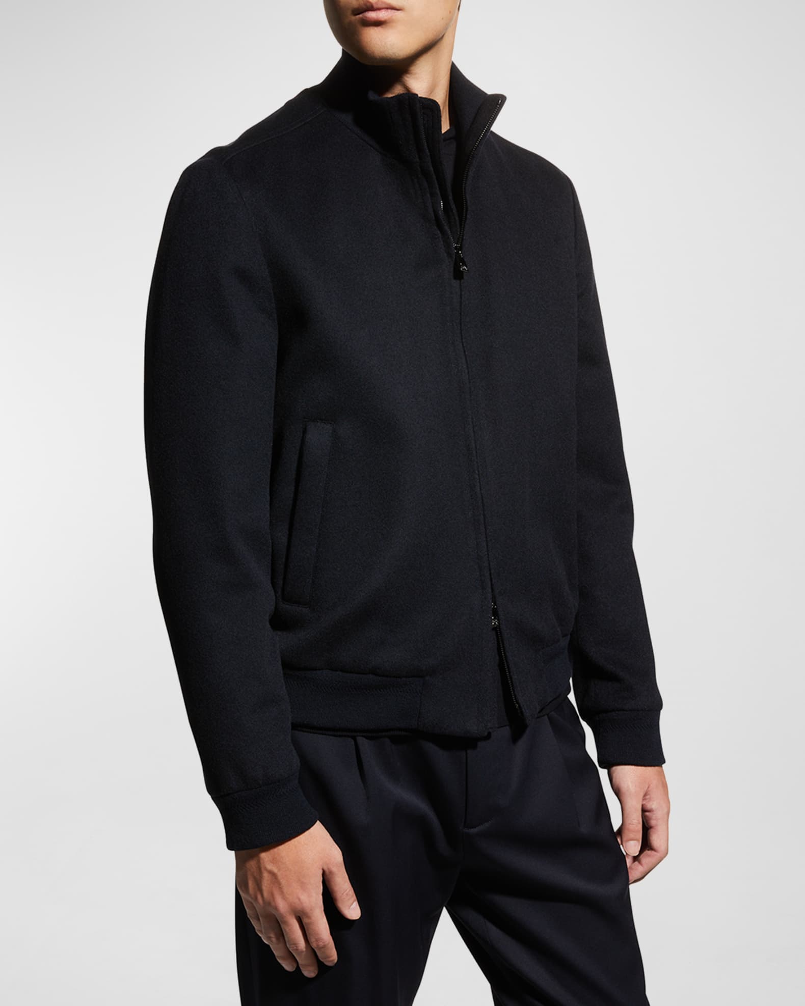 Corneliani Men's Cashmere Bomber Jacket | Neiman Marcus