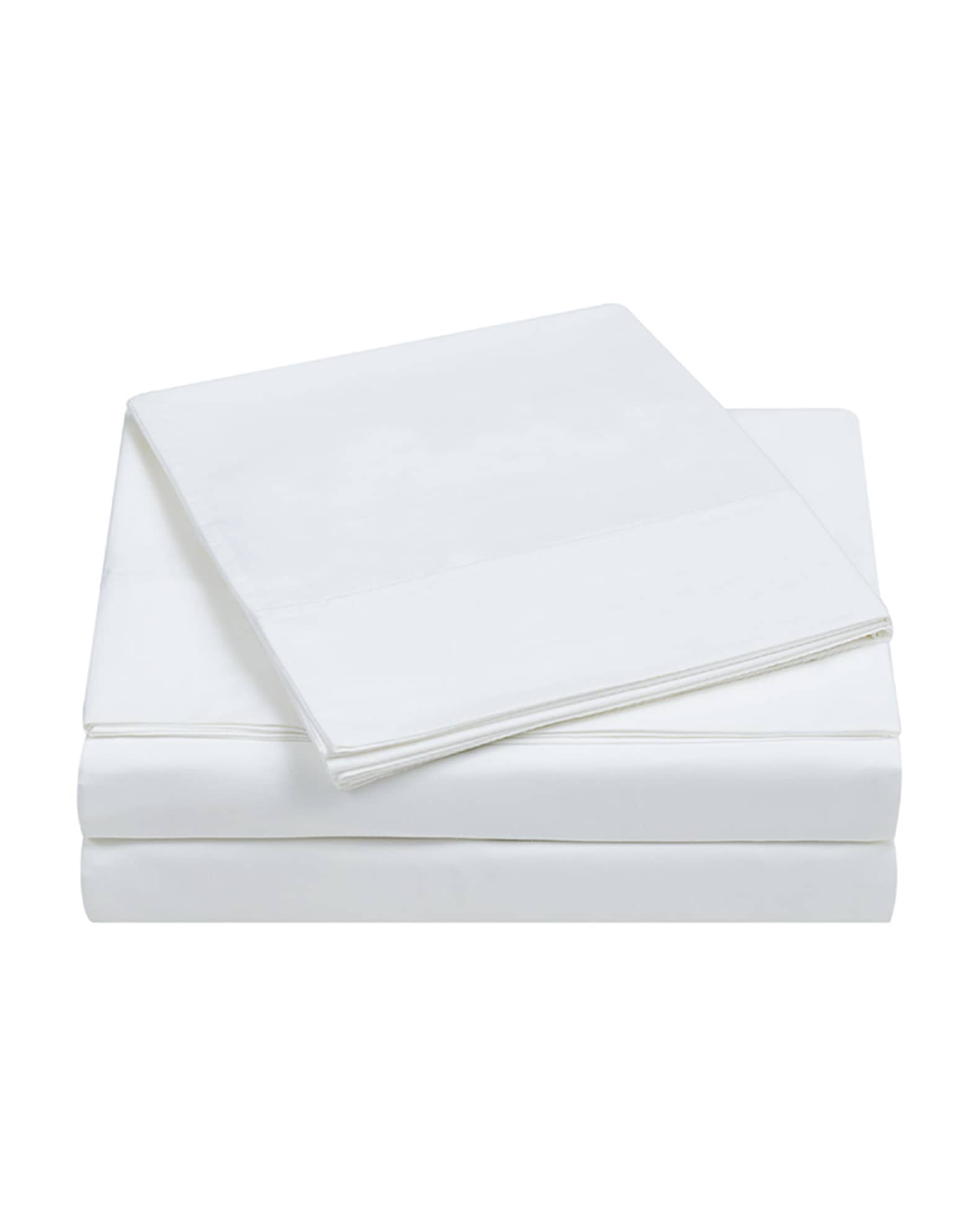 Charisma 4Piece 400Thread Count Percale King Sheet Set, White