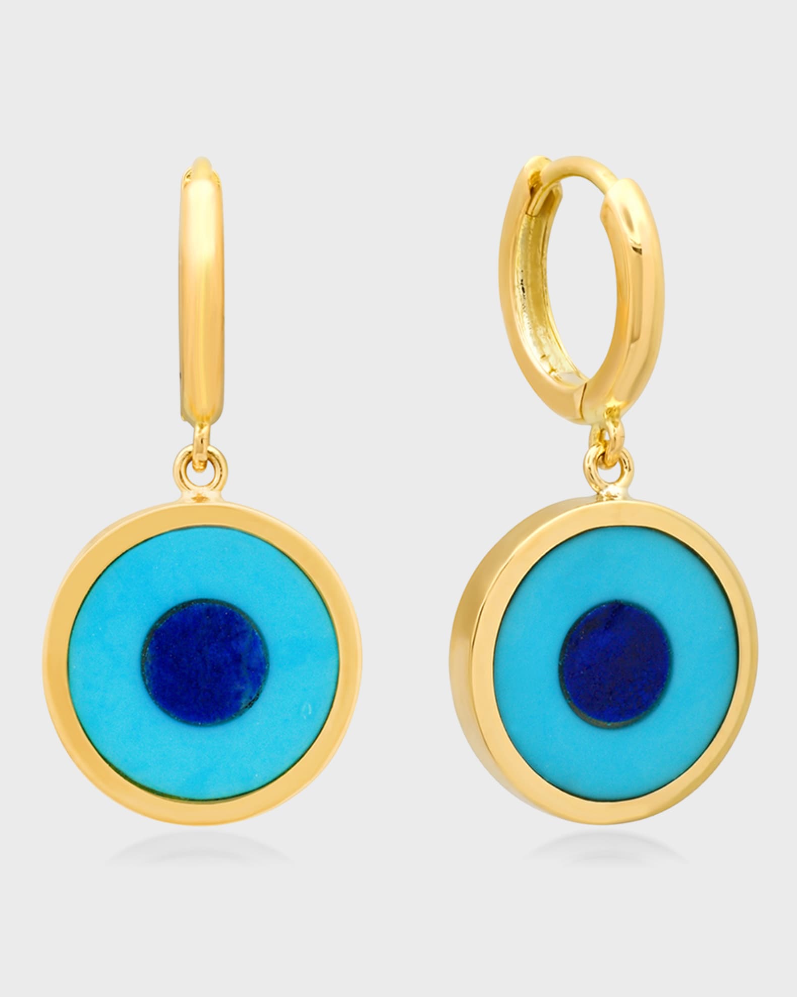 Inlay Evil Eye Mini Huggie Earrings 0