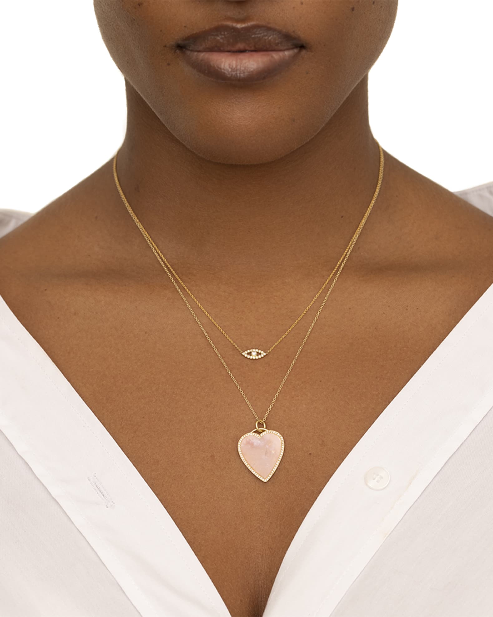 Diamond Open Evil Eye Necklace 1
