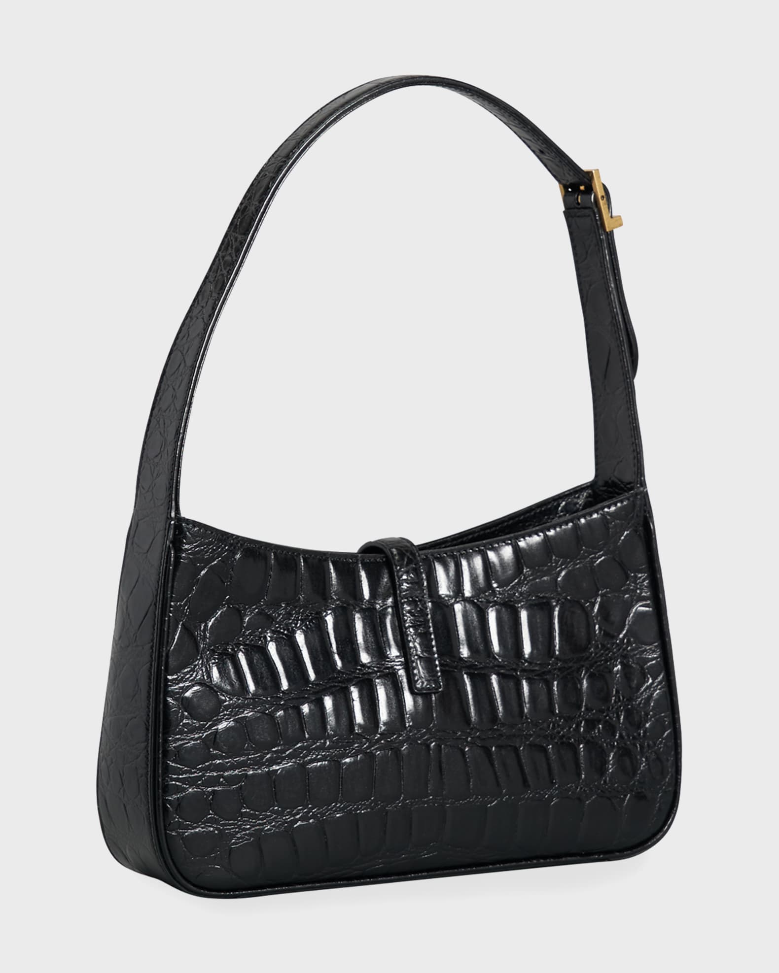 SAINT LAURENT Le 5 à 7 croc-effect leather shoulder bag - lushenticbags