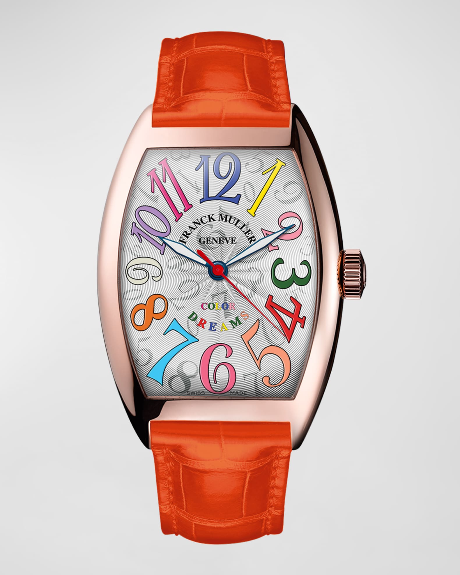 Franck Muller Cintree Curvex 18K Rose Gold Watch with Alligator