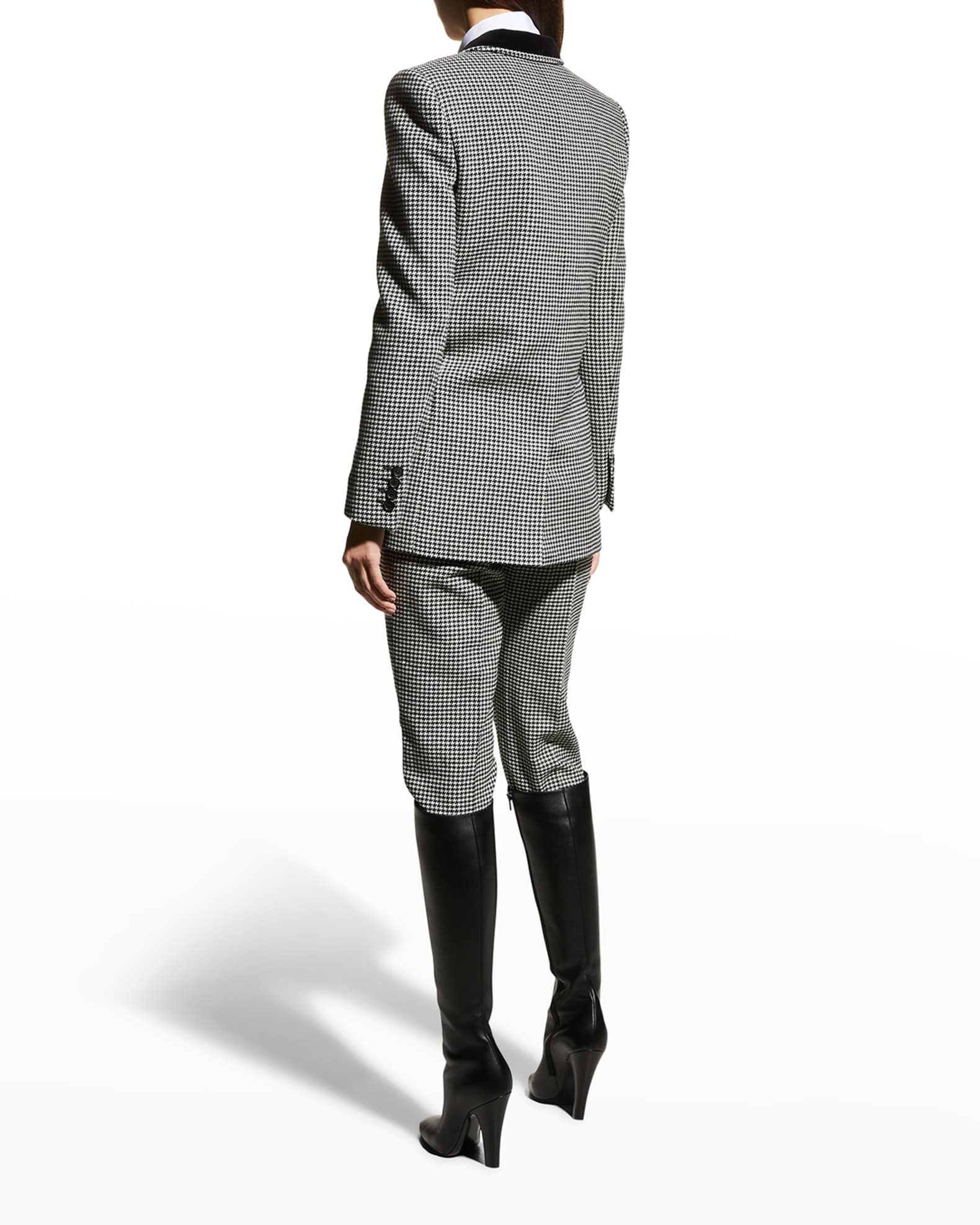 Saint Laurent Houndstooth Pattern Blazer Neiman Marcus