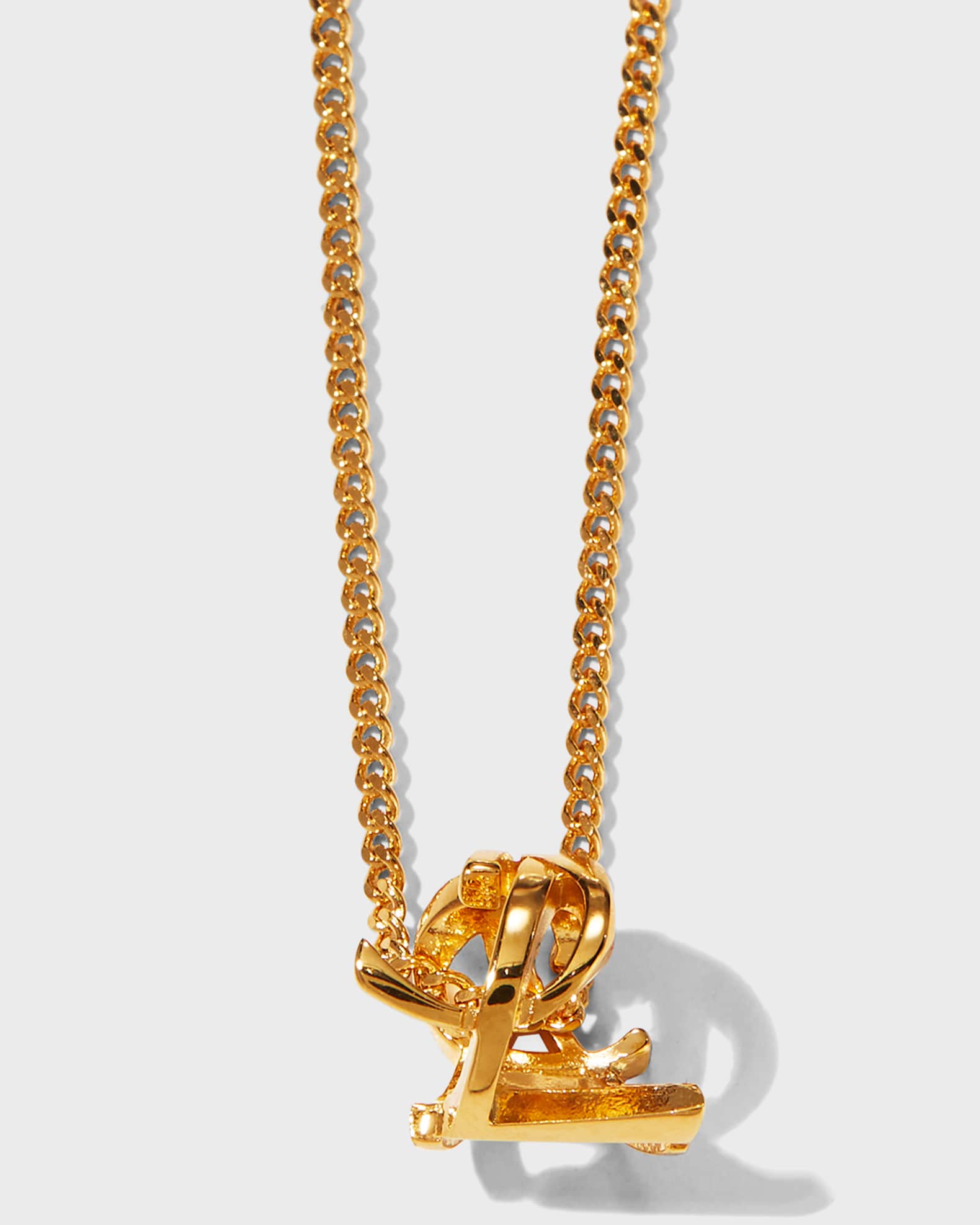 Yves Saint Laurent Goldtone Engraved Metal Anchor Chain Link