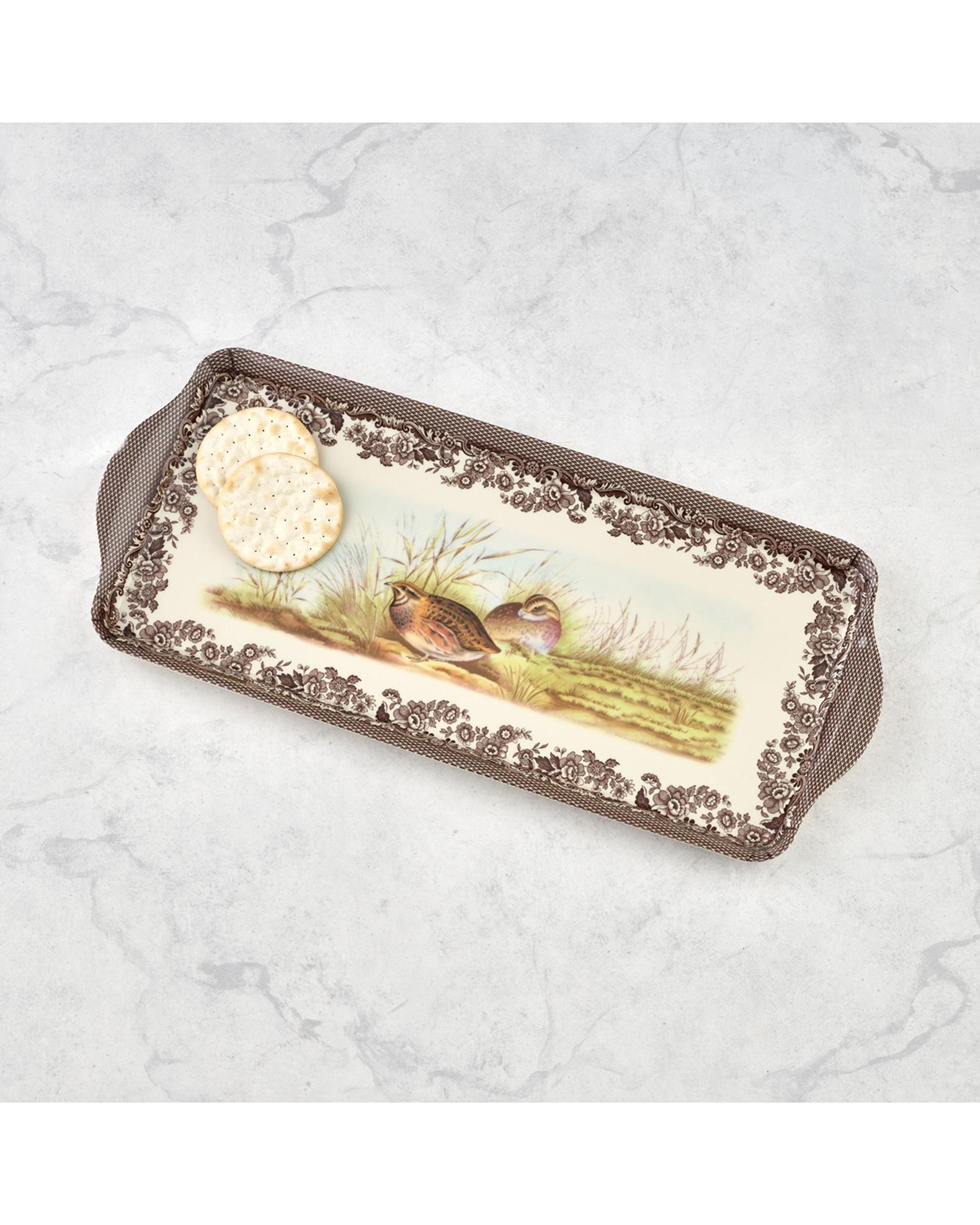 Spode Woodland Melamine Serving Tray - 15.25" X 6.5" Rectangular Holiday Tray For Appetizers & Desserts