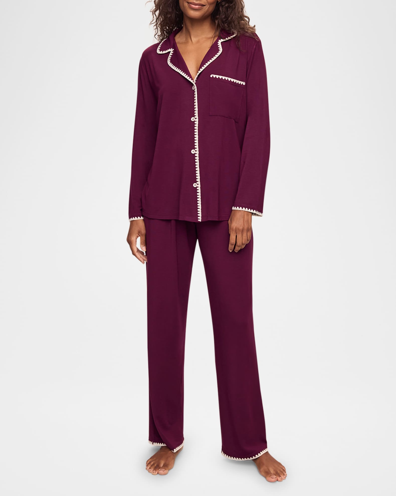 Frida Whipstitch Long Pajama Set 0