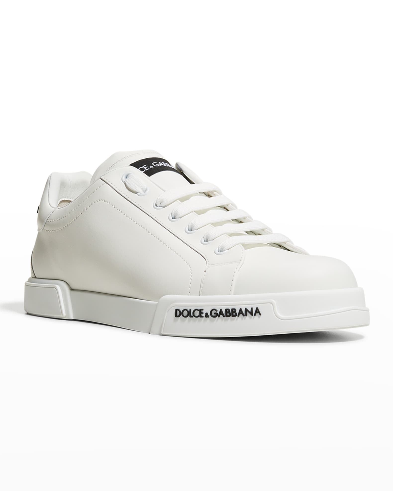 Dolce&Gabbana Men's Portofino Calf Leather Low-Top Sneakers | Neiman Marcus