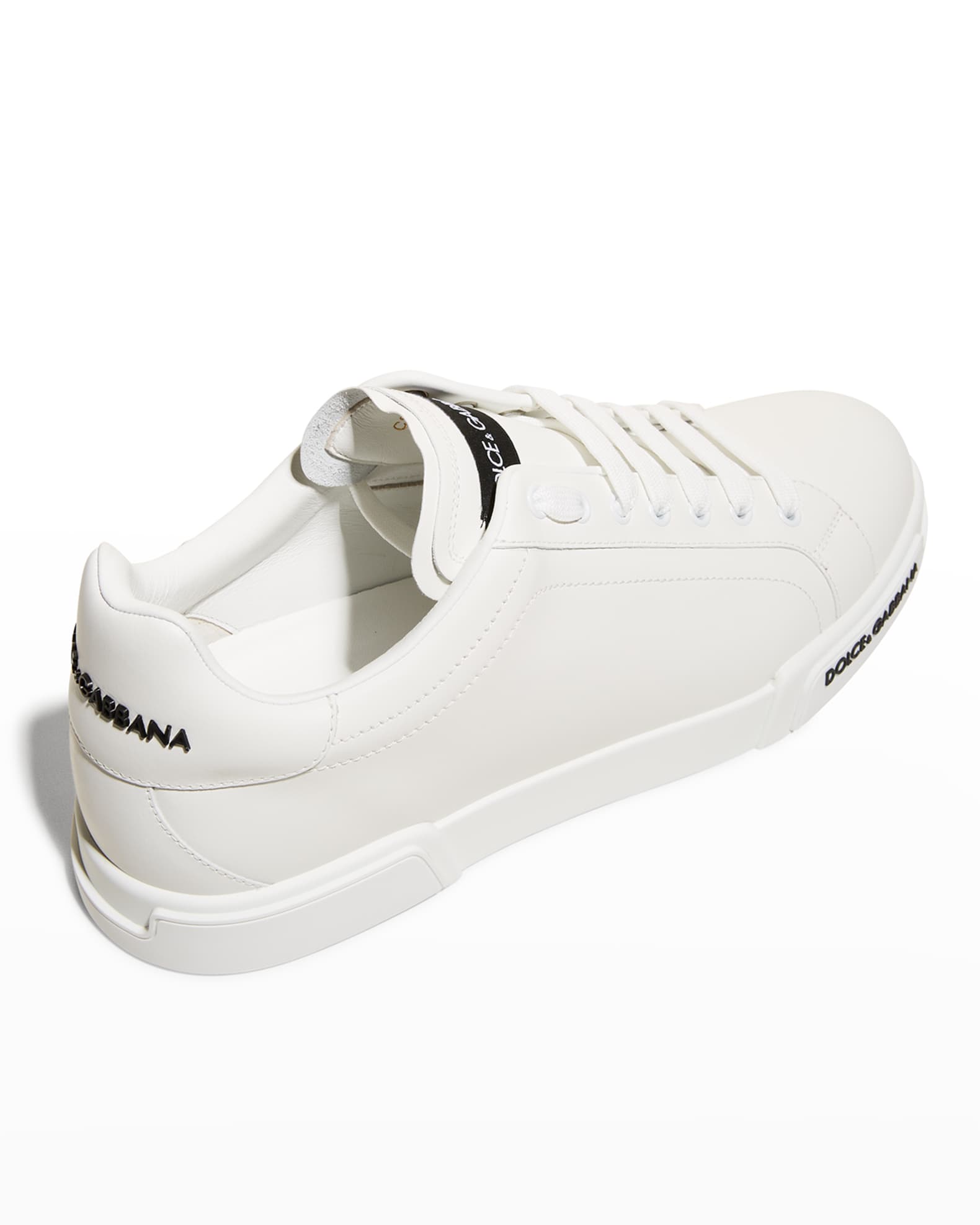 Dolce&Gabbana Men's Portofino Calf Leather Low-Top Sneakers