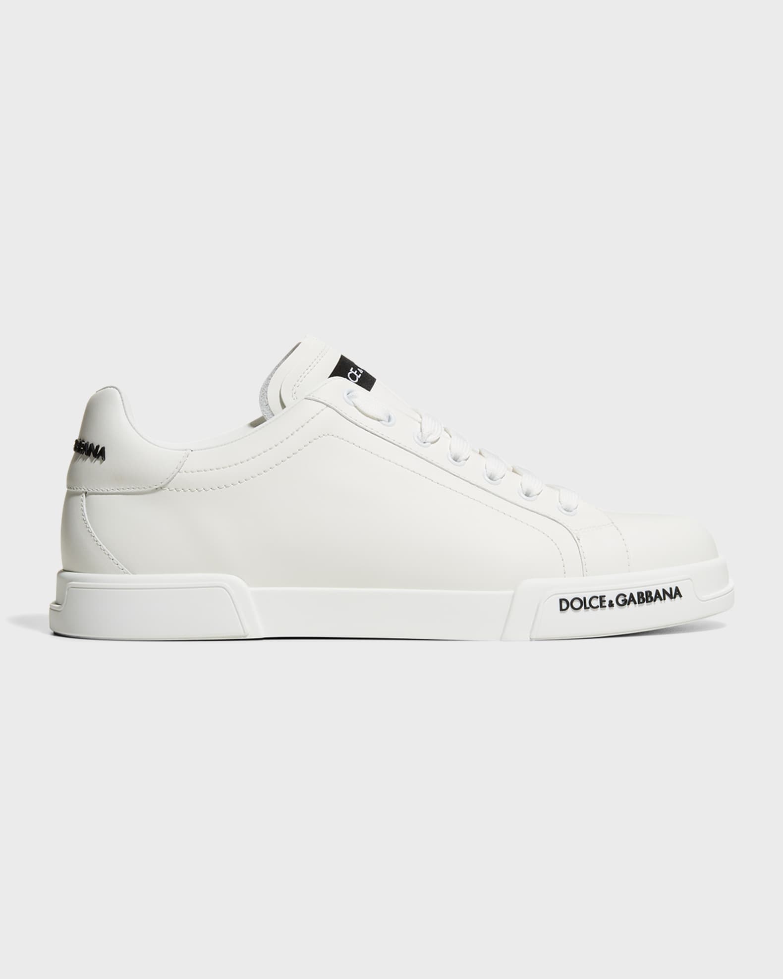 Dolce&Gabbana Men's Portofino Calf Leather Low-Top Sneakers | Neiman Marcus