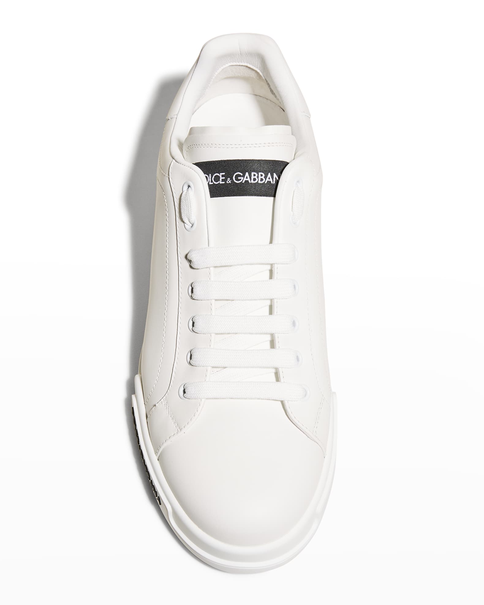 Dolce&Gabbana Men's Portofino Calf Leather Low-Top Sneakers