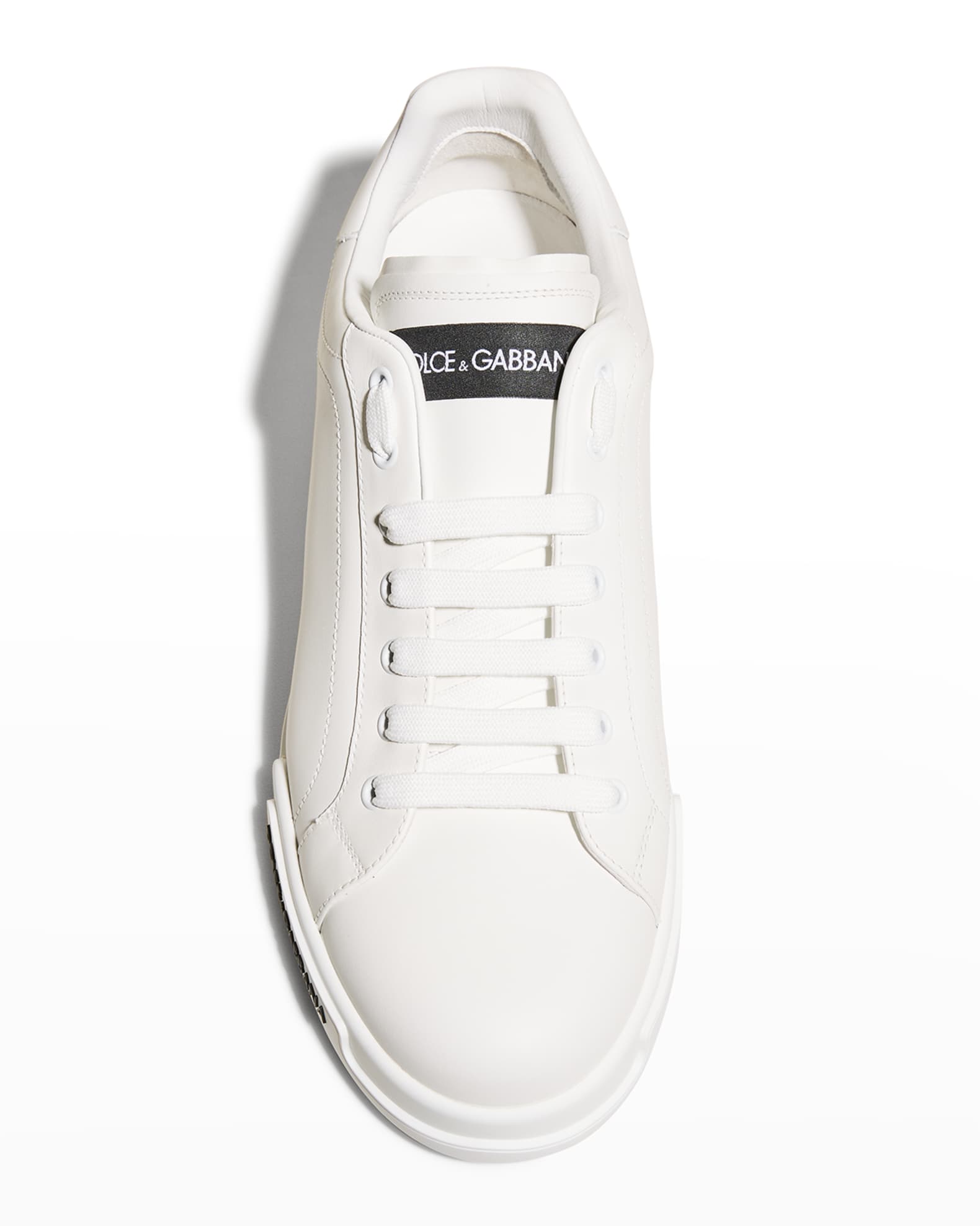 Dolce&Gabbana Men's Portofino Calf Leather Low-Top Sneakers | Neiman Marcus