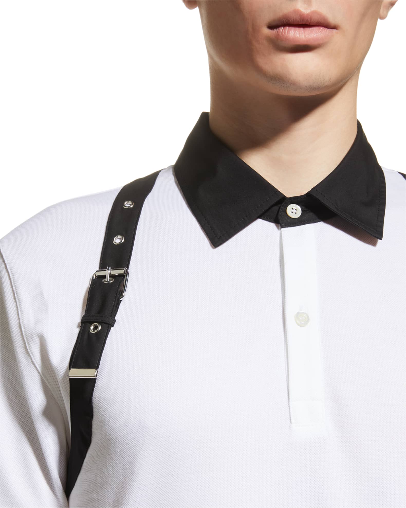 Alexander McQueen Men's Harness Polo Shirt | Neiman Marcus