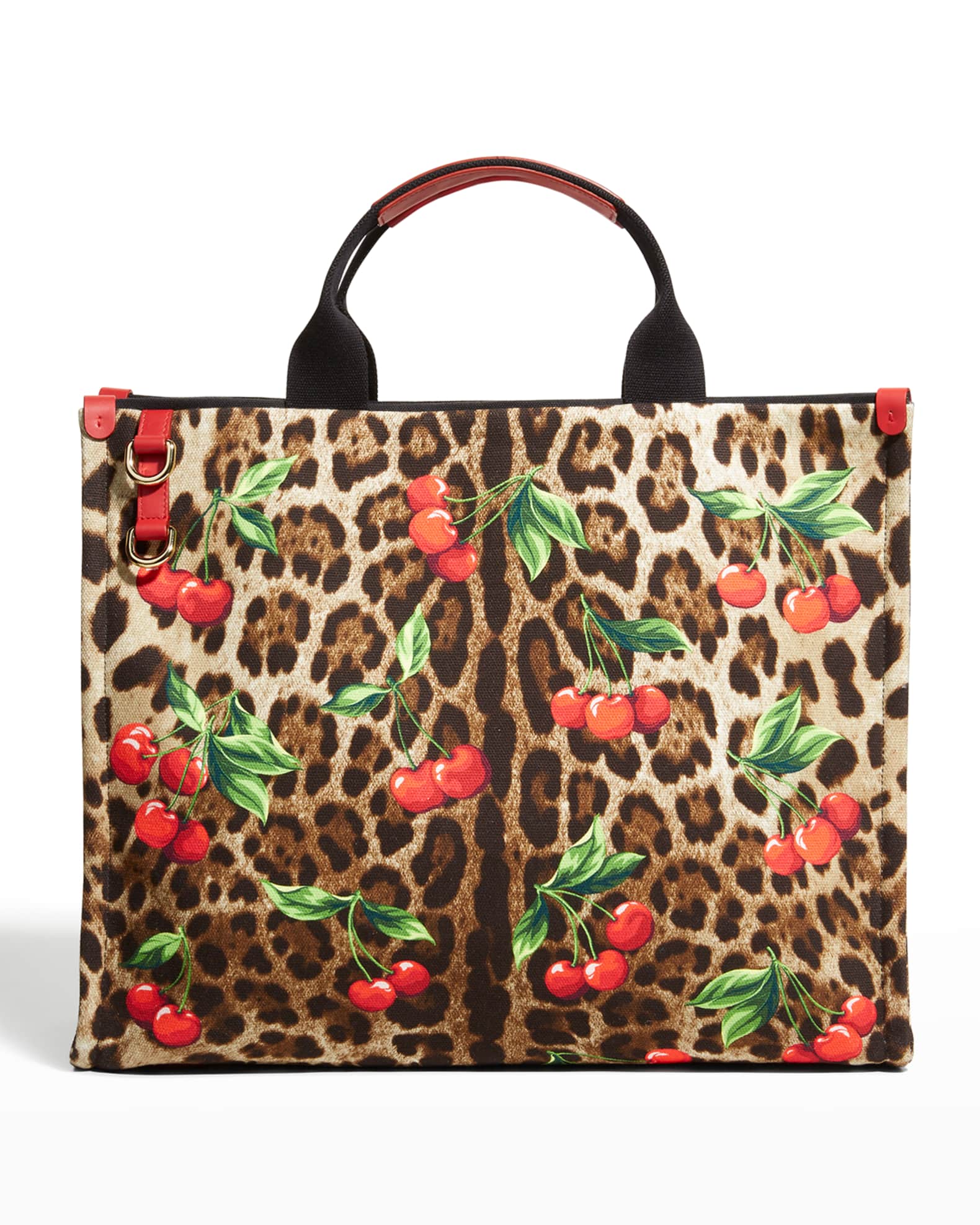 Dolce&Gabbana Cherry Leopard Shopper Tote Bag | Neiman Marcus
