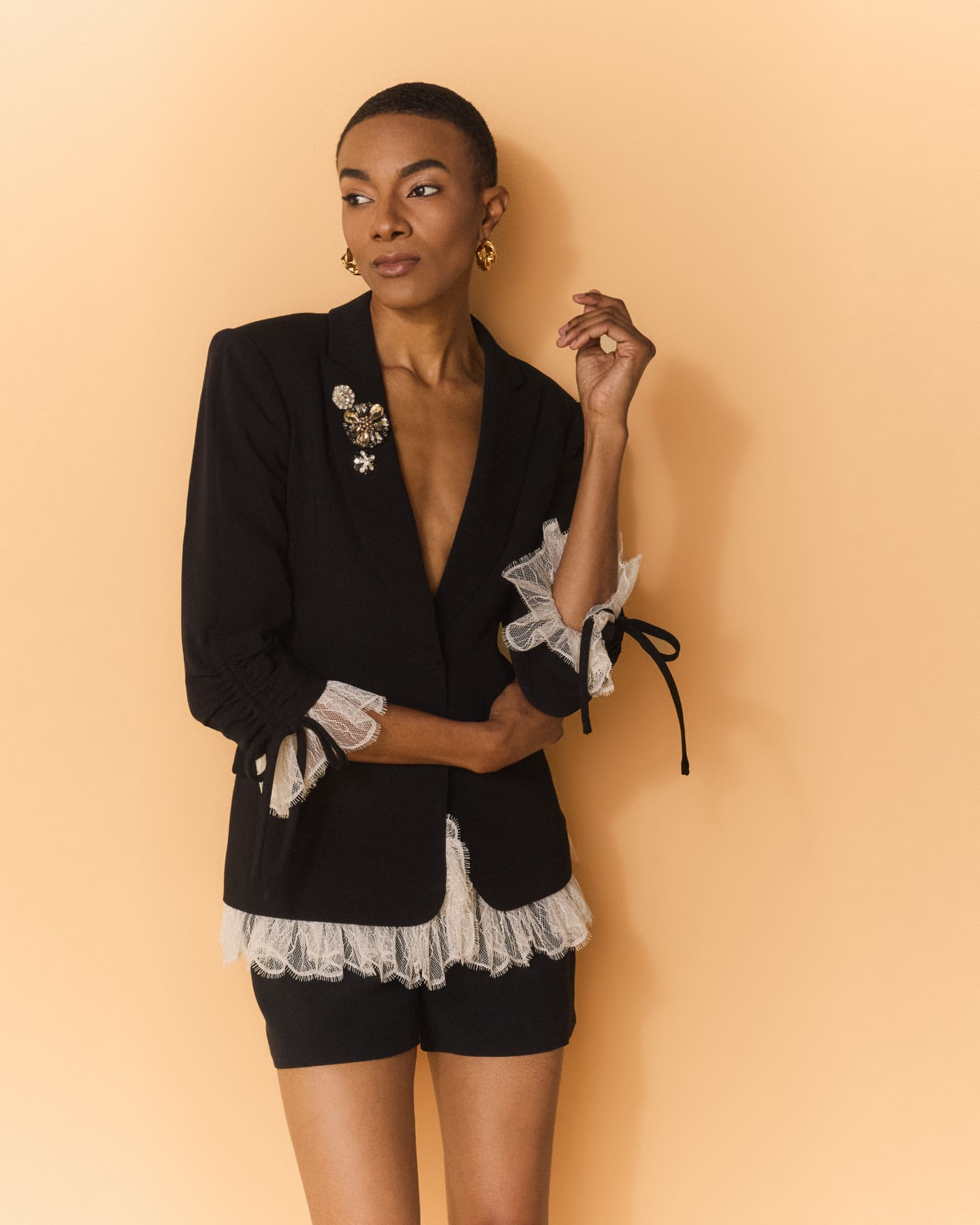 Cinq a Sept Roxie Blazer w/ Lace | Neiman Marcus
