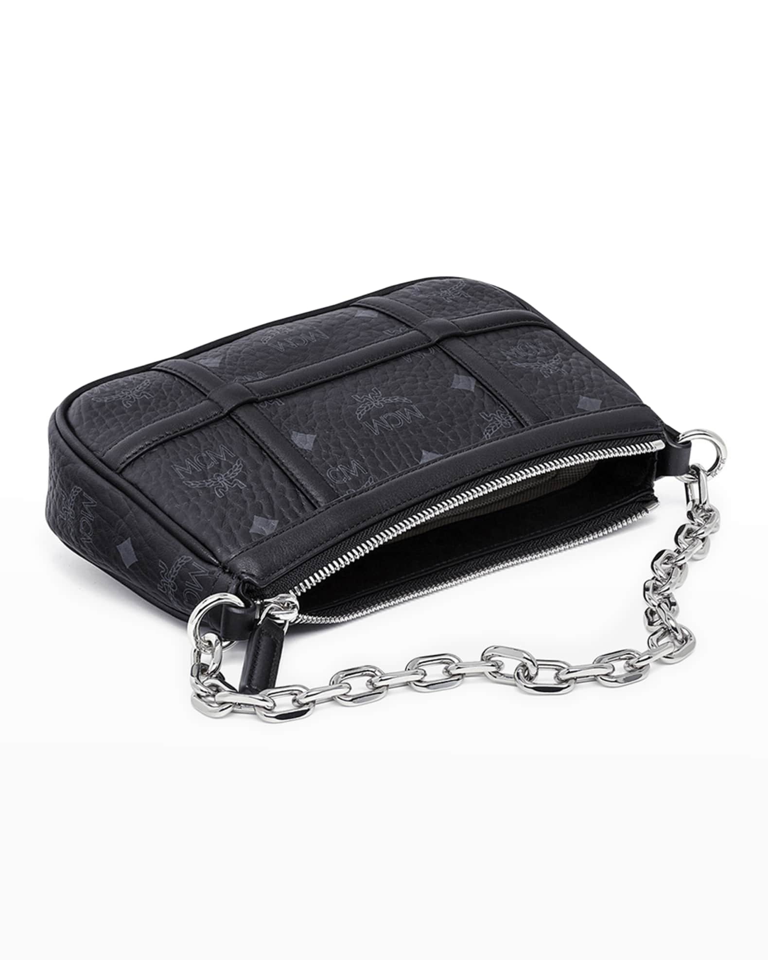 MCM Visetos Nappa Mini Delmy Chain Shoulder Bag Cognac 1288050