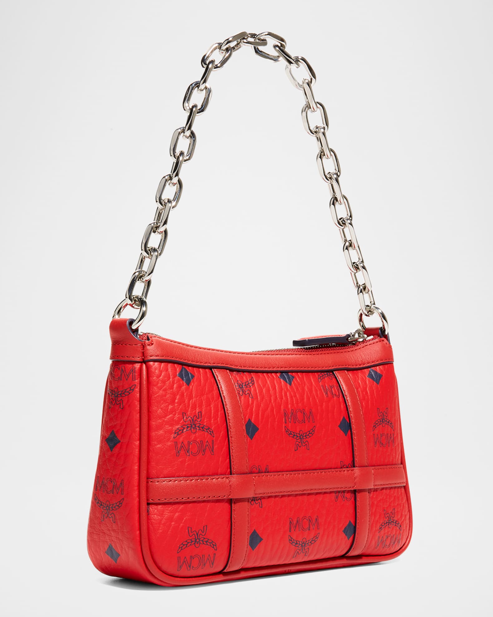 MCM Delmy Visetos Mini Logo Chain Shoulder Bag Neiman Marcus