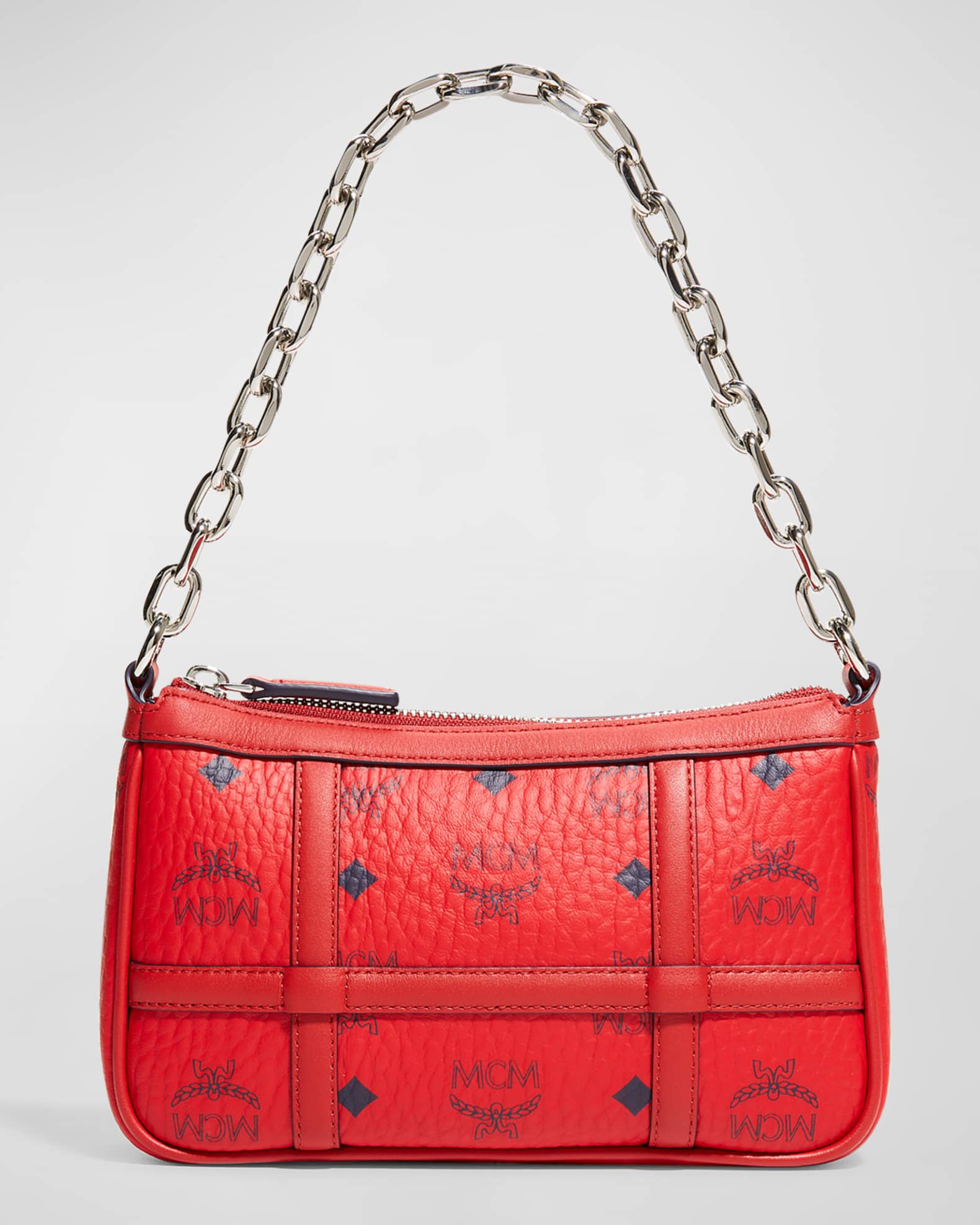 MCM Delmy Visetos Mini Logo Chain Shoulder Bag Neiman Marcus