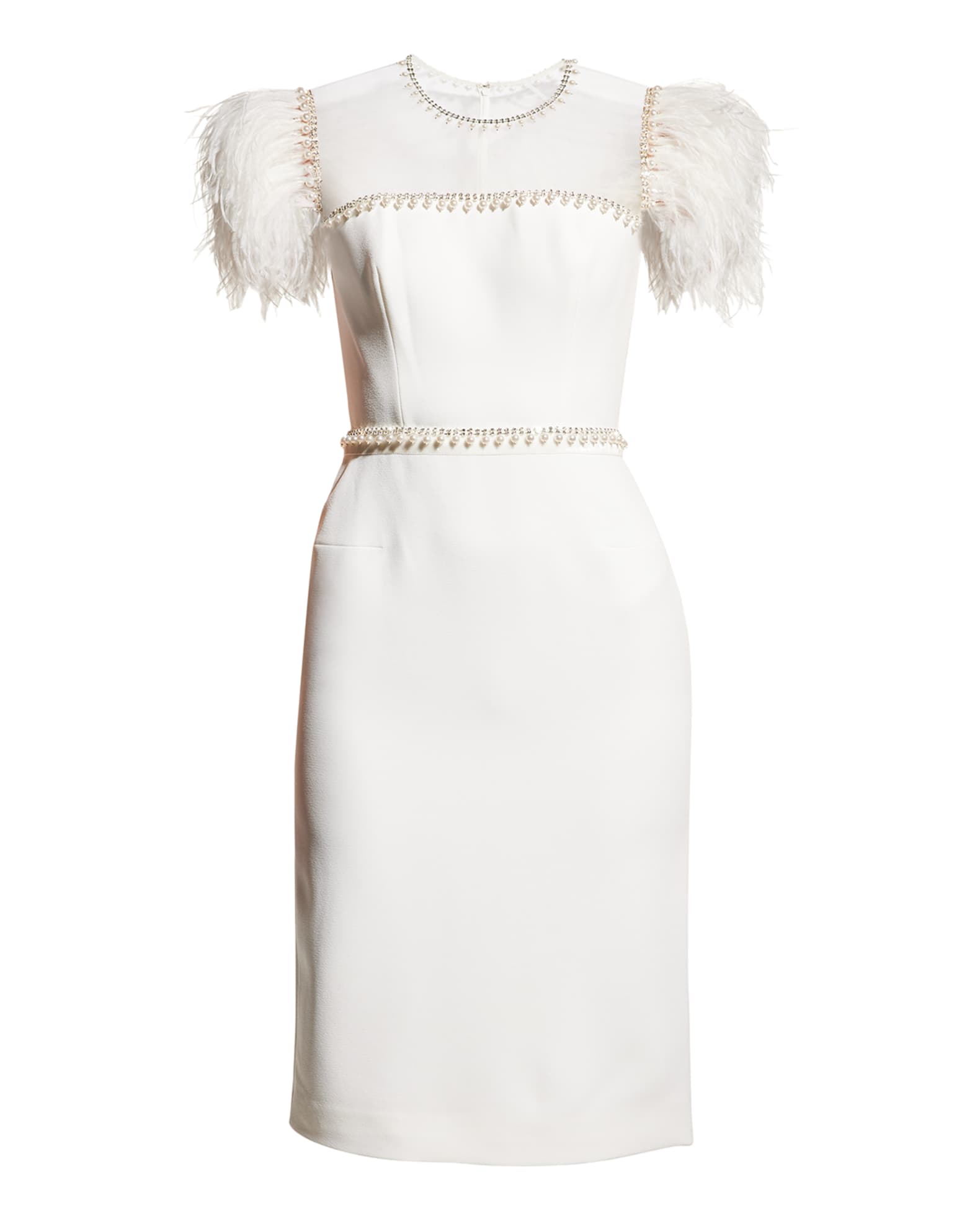 Jenny Packham Bridget Beaded Cap-Sleeve Illusion Dress | Neiman Marcus