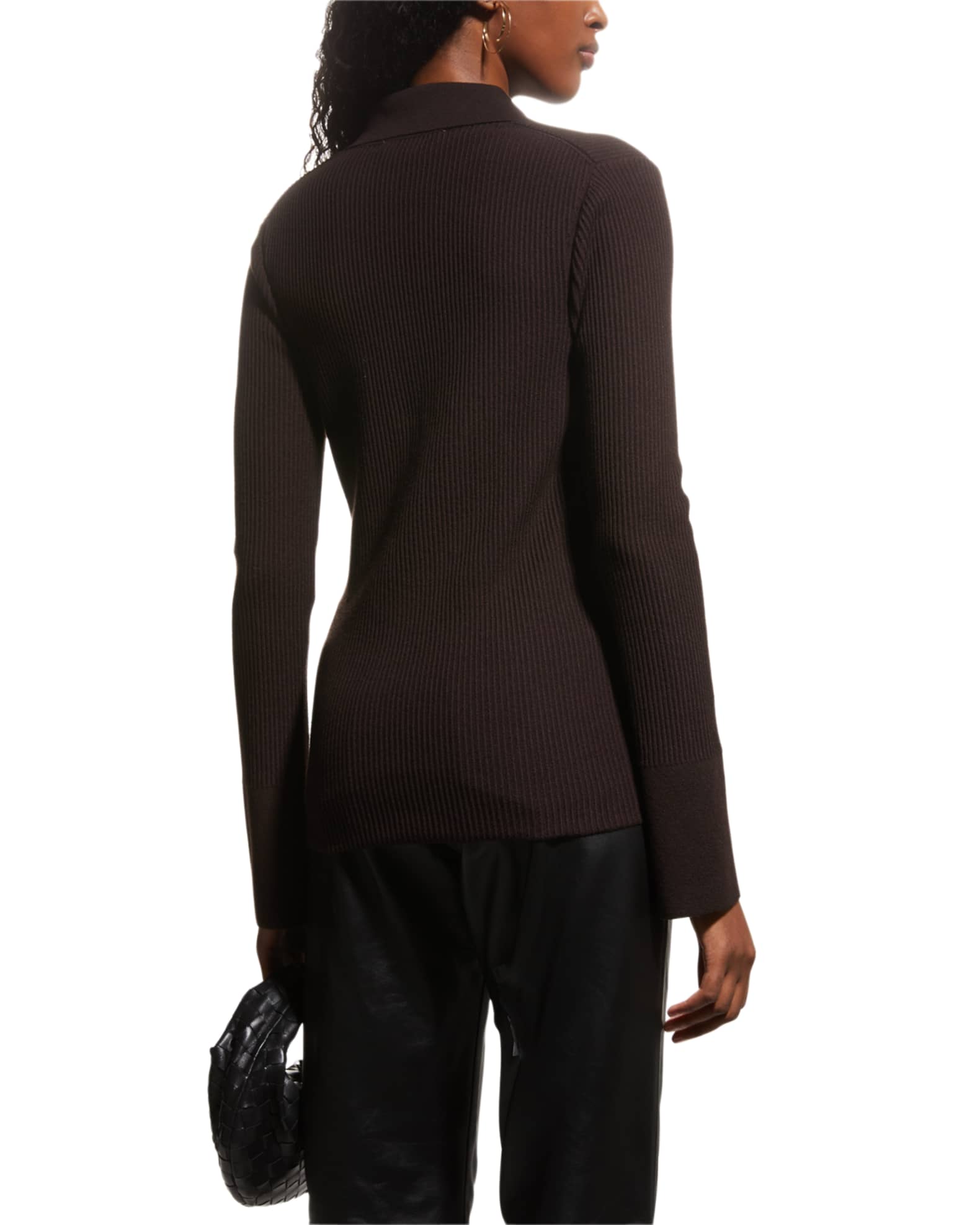 FRAME Slim Ribbed Cardigan Neiman Marcus