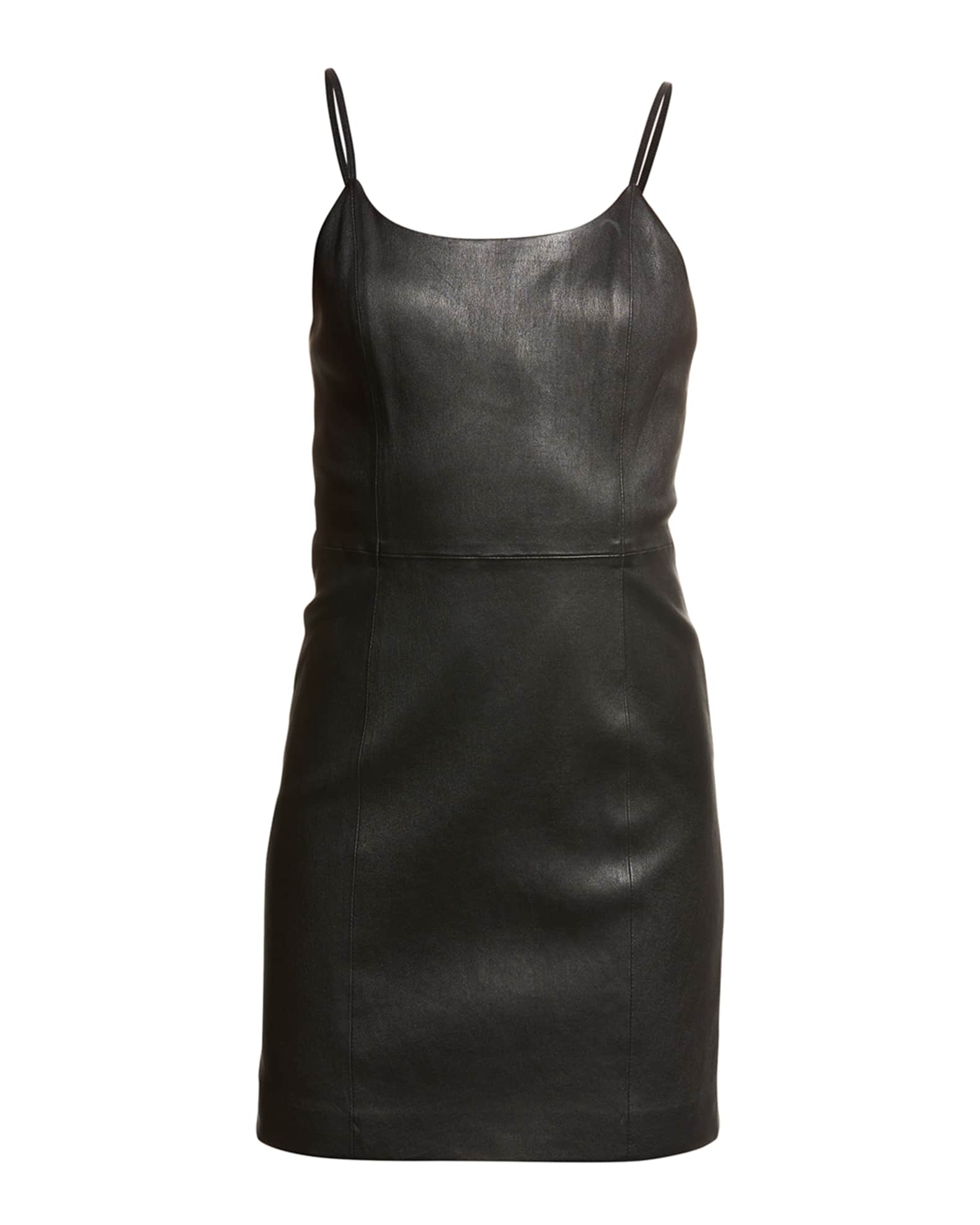 Alice + Olivia Nelle Fitted Vegan-Leather Mini Dress | Neiman Marcus