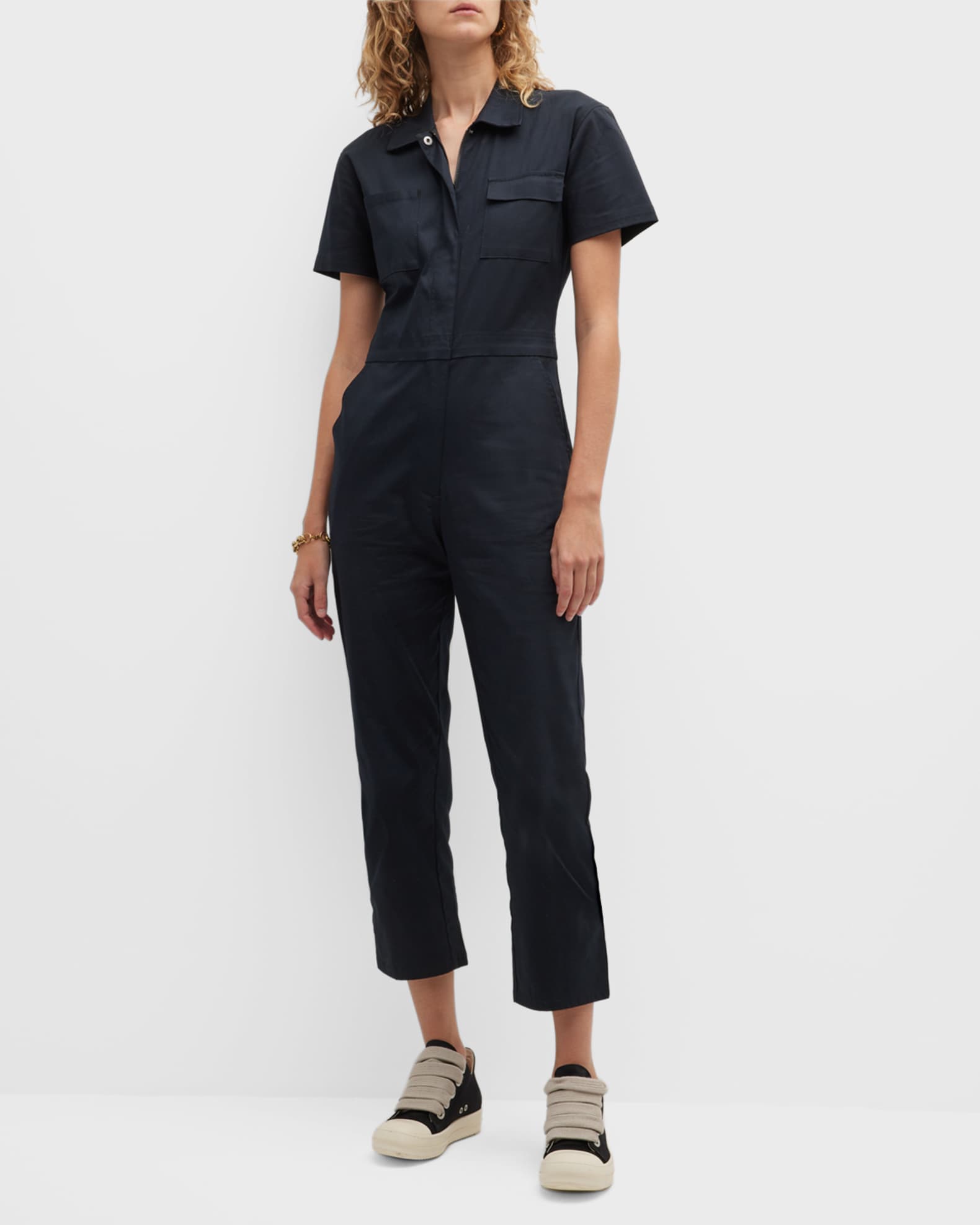 Rivet Utility Worker ShortSleeve Jumpsuit Neiman Marcus