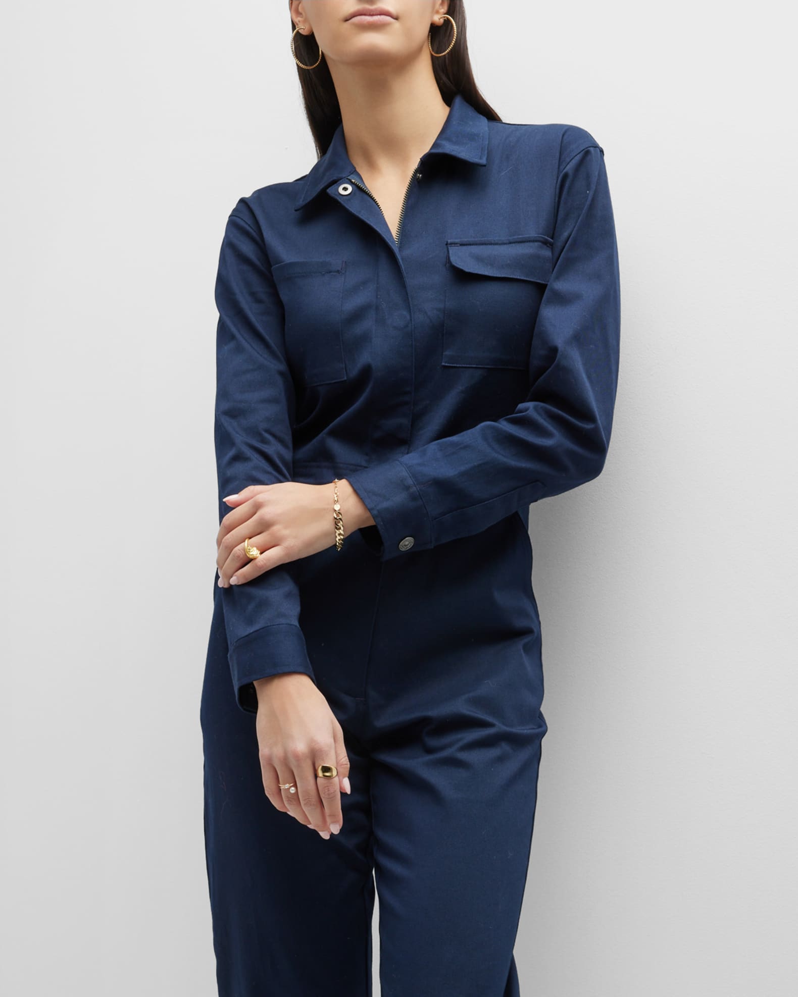 Rivet Utility Bigwig Cotton StraightLeg Jumpsuit Neiman Marcus