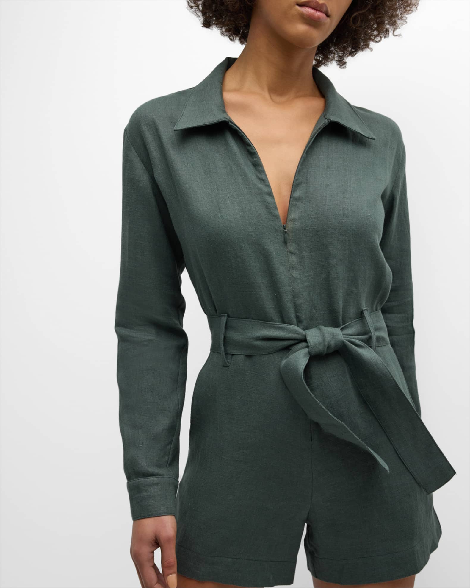 Rivet Utility Trendsetter Belted Romper | Neiman Marcus