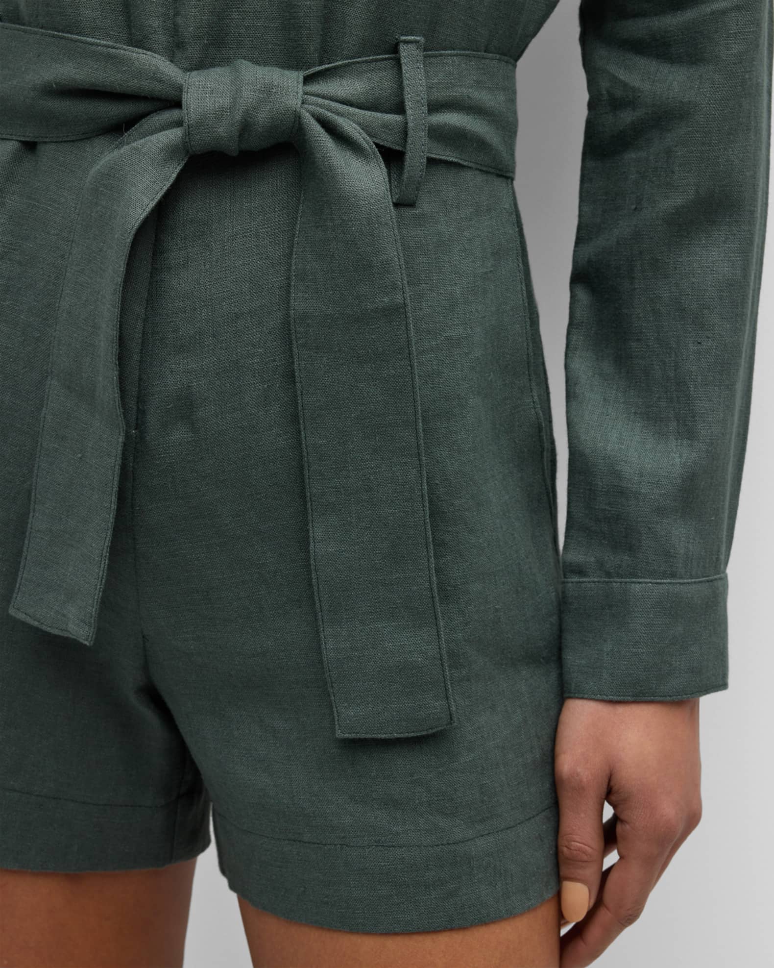 Rivet Utility Trendsetter Belted Romper | Neiman Marcus
