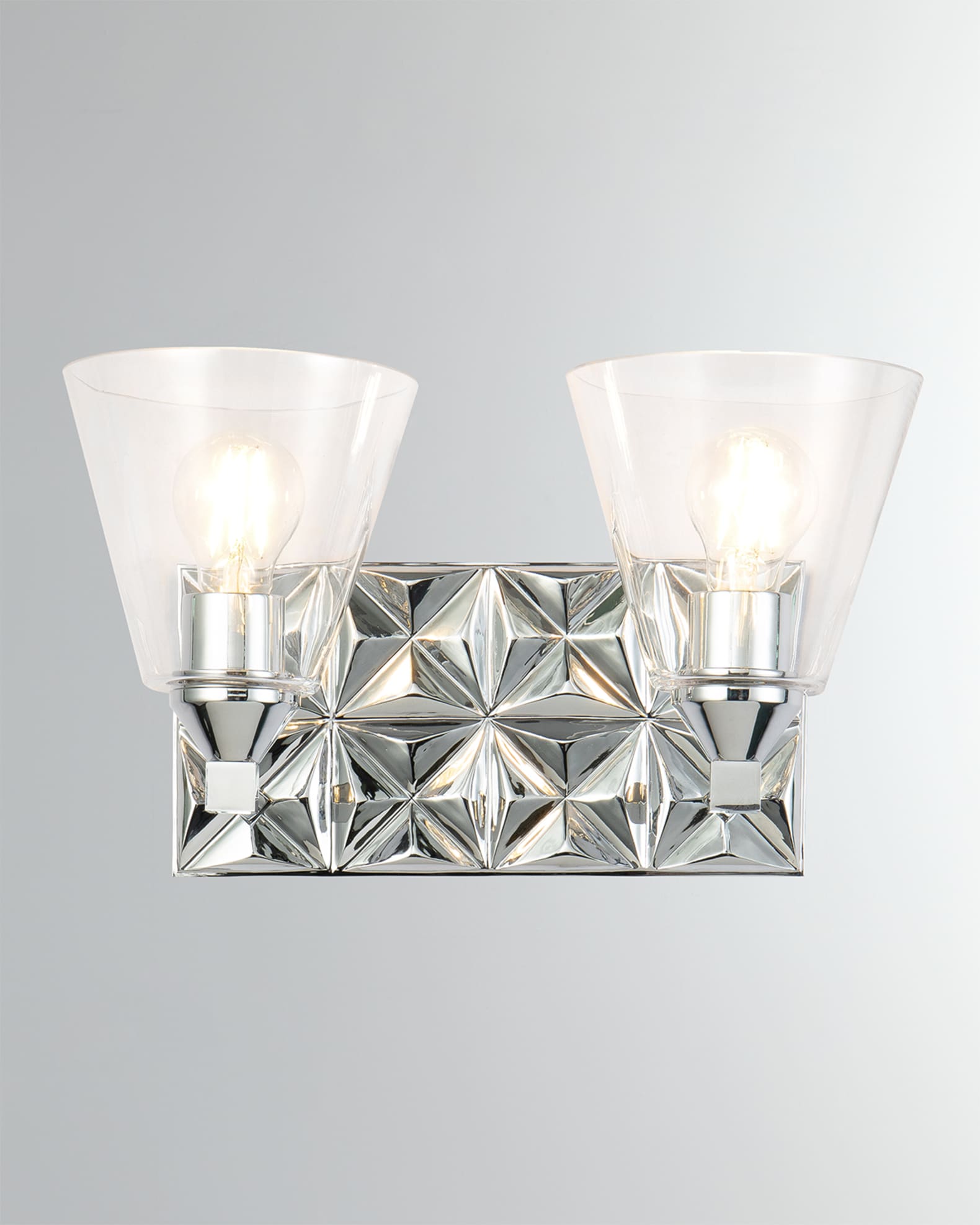 Alpha 2-Light Bath Vanity Light with Glass 0