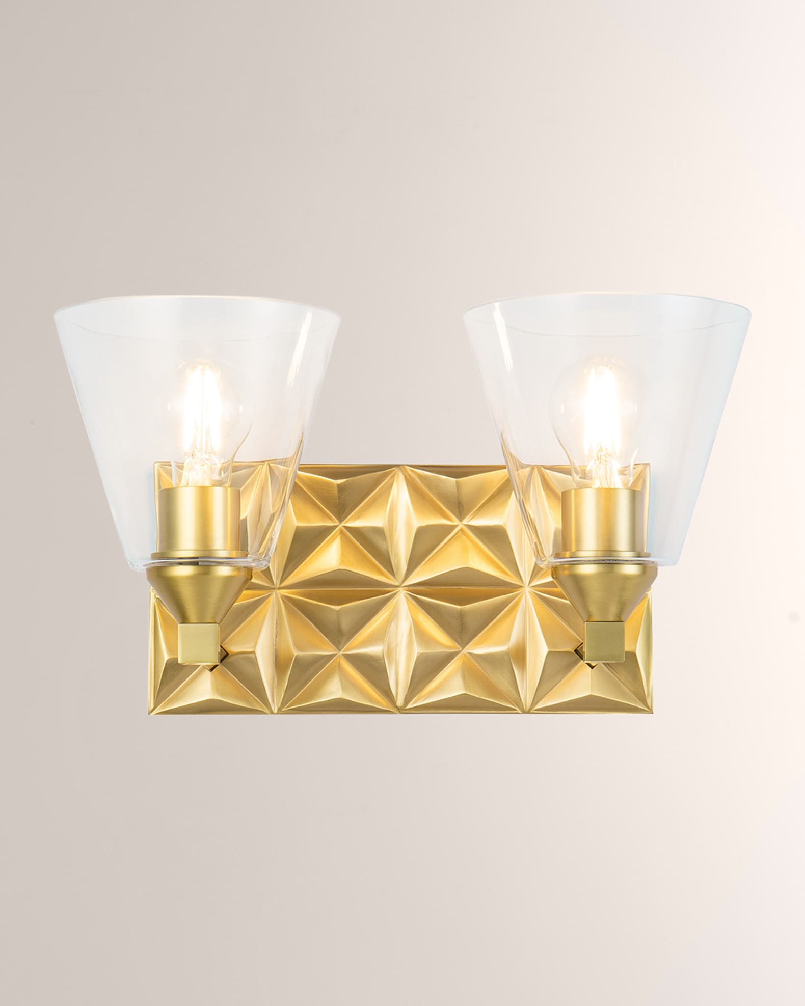 Alpha 2-Light Bath Vanity Light with Glass 0