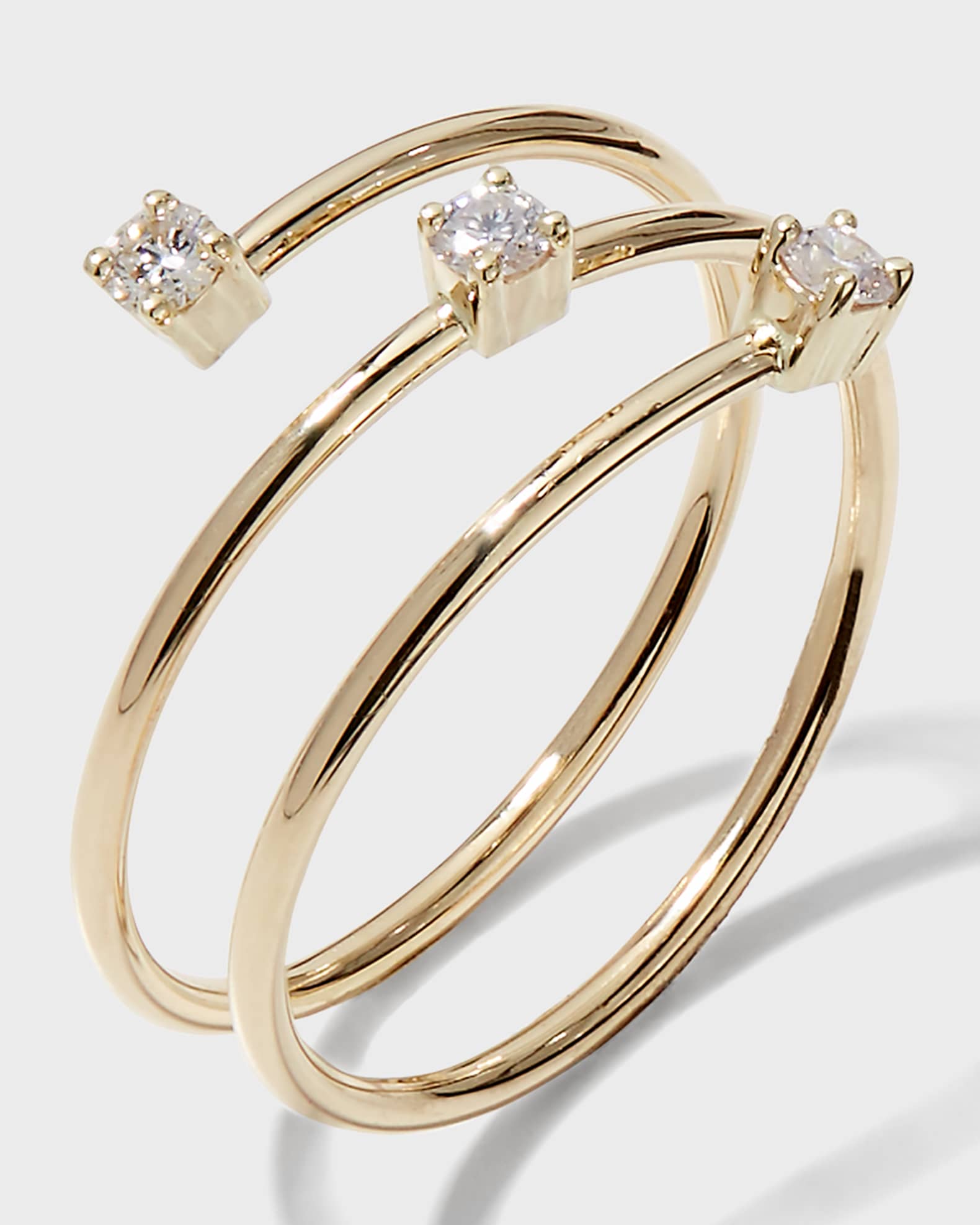LANA 14k Triple Diamond Wrap Ring | Neiman Marcus