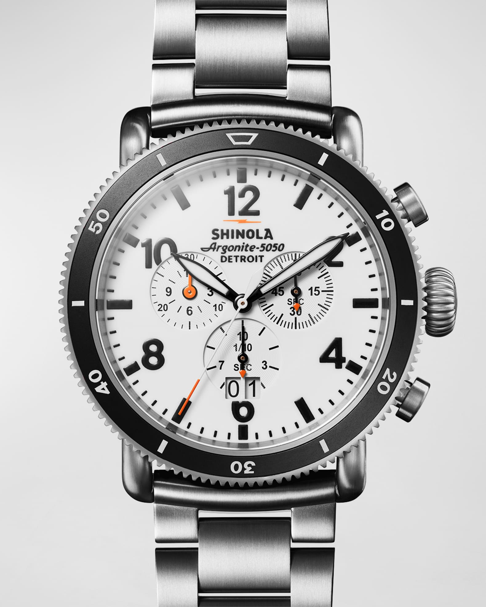Men's White Hurricane Chrono 2-Strap Gift Set 0