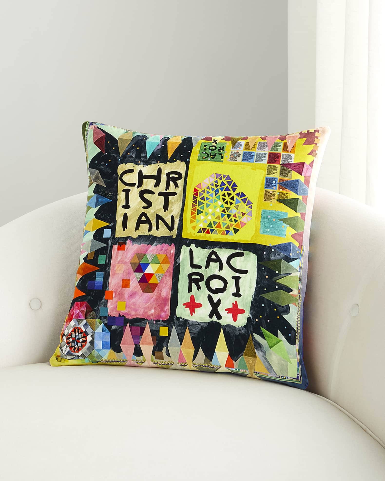 Christian Lacroix Arlecchino Wood Multicolor Pillow - 20"