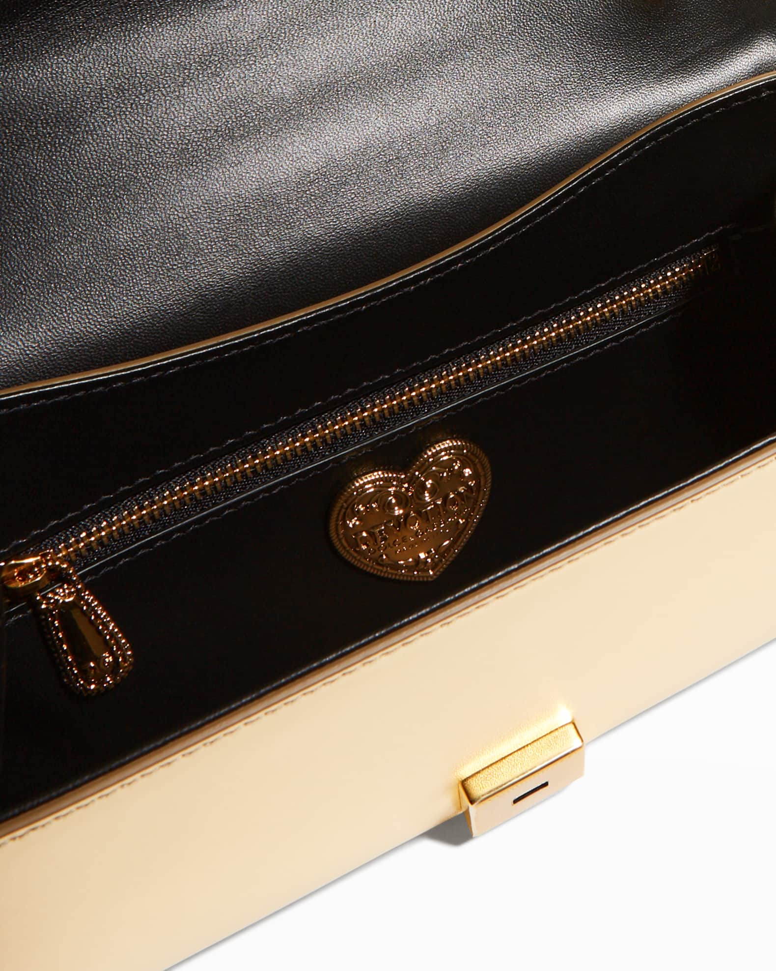 Dolce&Gabbana Devotion Medium Quilted Metallic Chain Shoulder Bag
