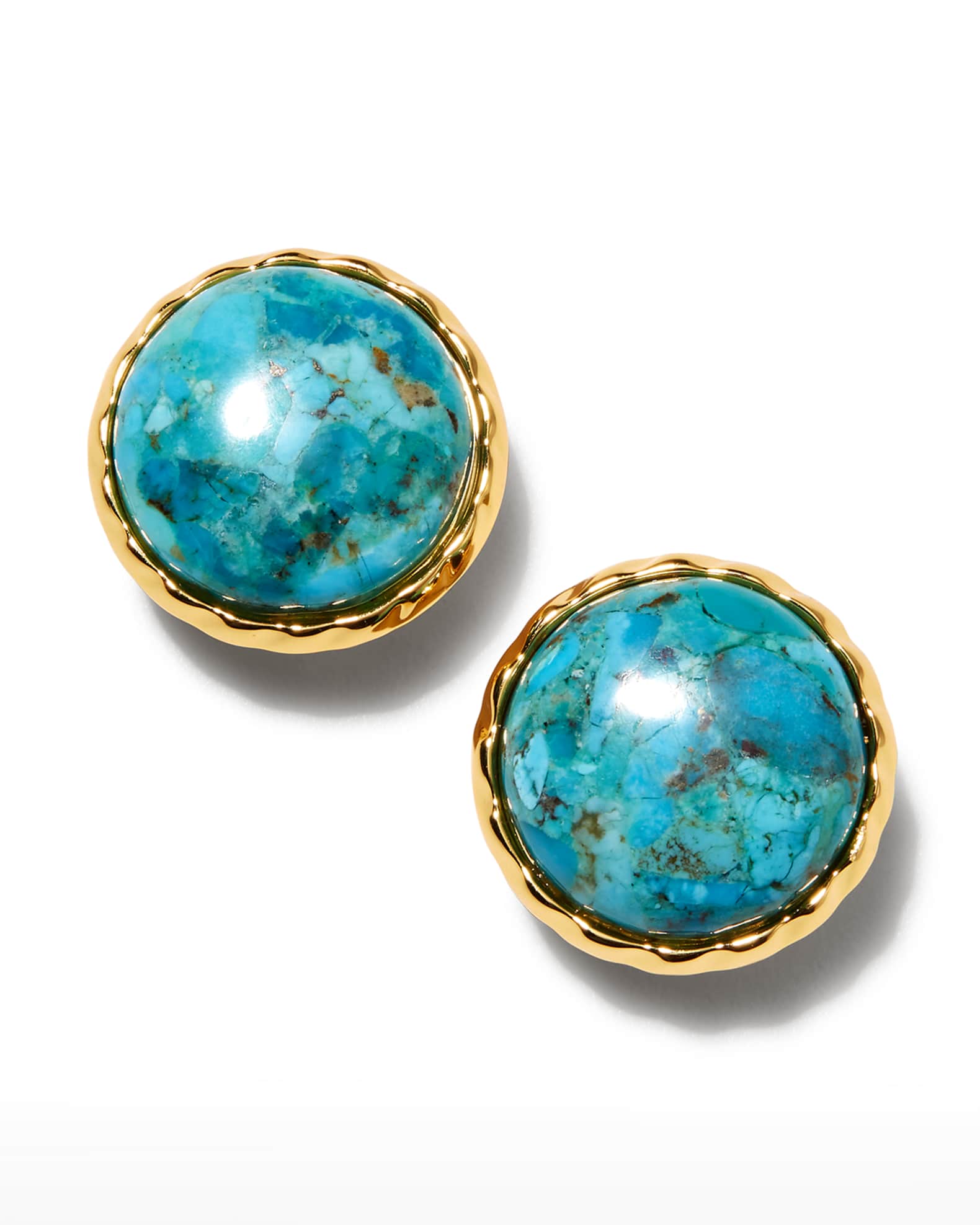 Turquoise Bezel Clip Back Earrings 0