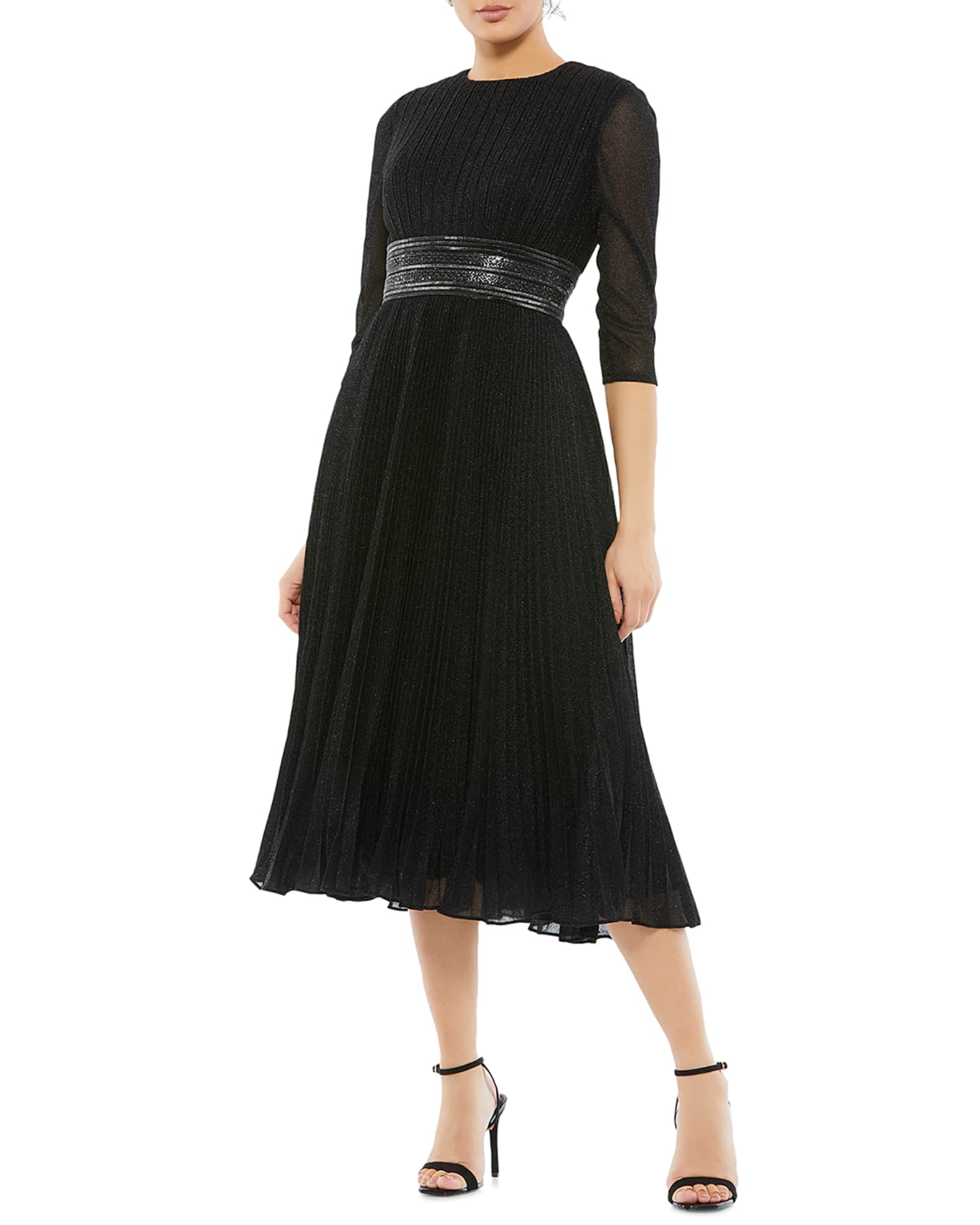 mac duggal pleated dress