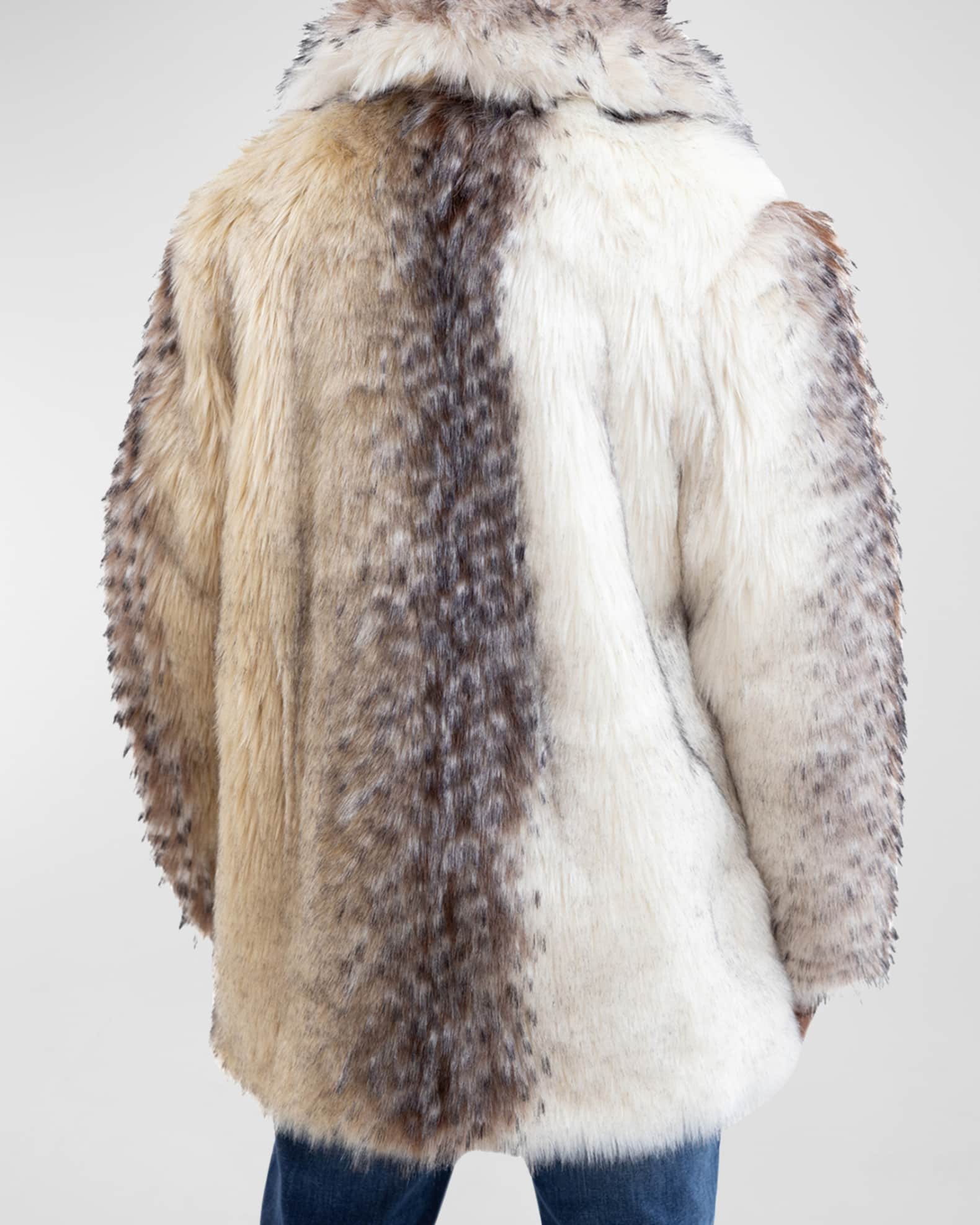 Men's Charcoal Faux Fur-Trimmed Storm Coat - Fabulous-Furs