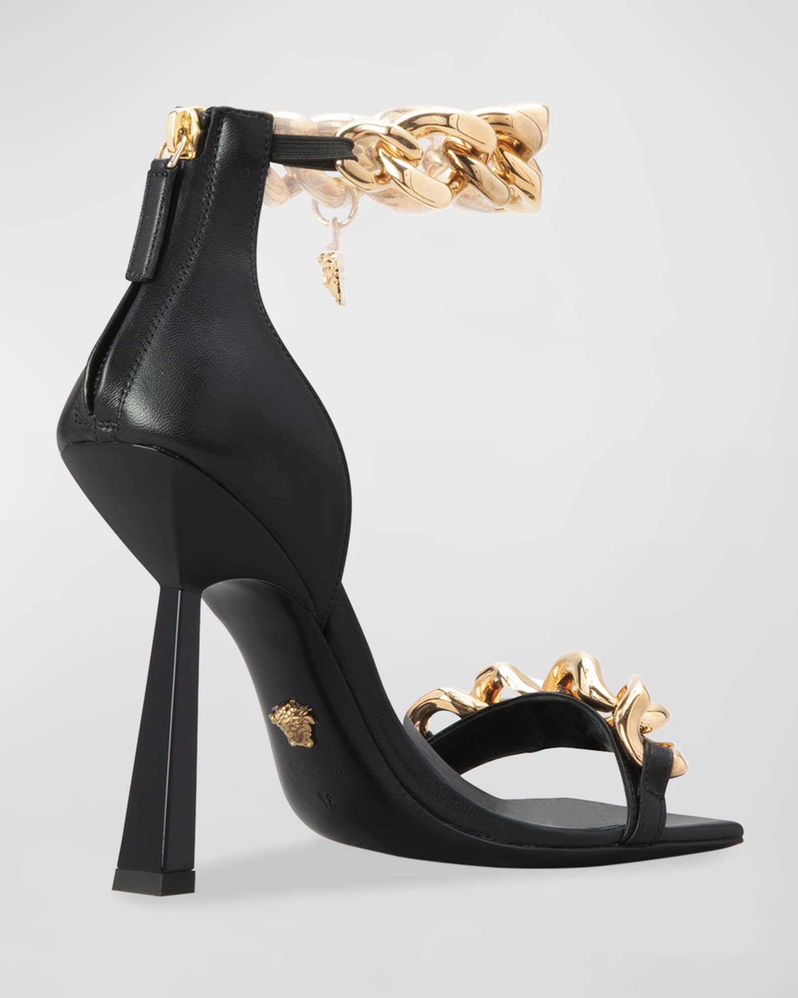 Versace Medusa Chain Leather Sandals | Neiman Marcus