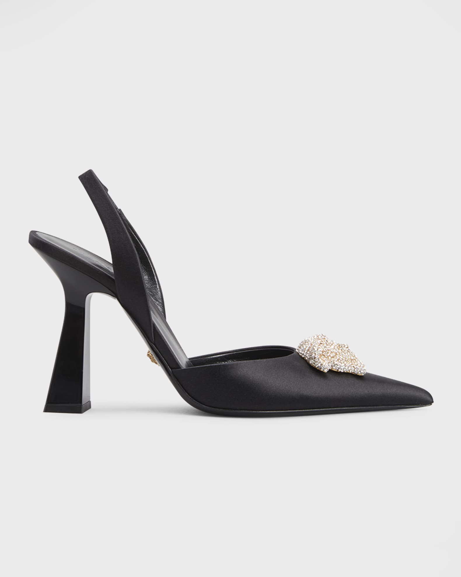 Versace La Medusa Satin Slingback Pumps Neiman Marcus