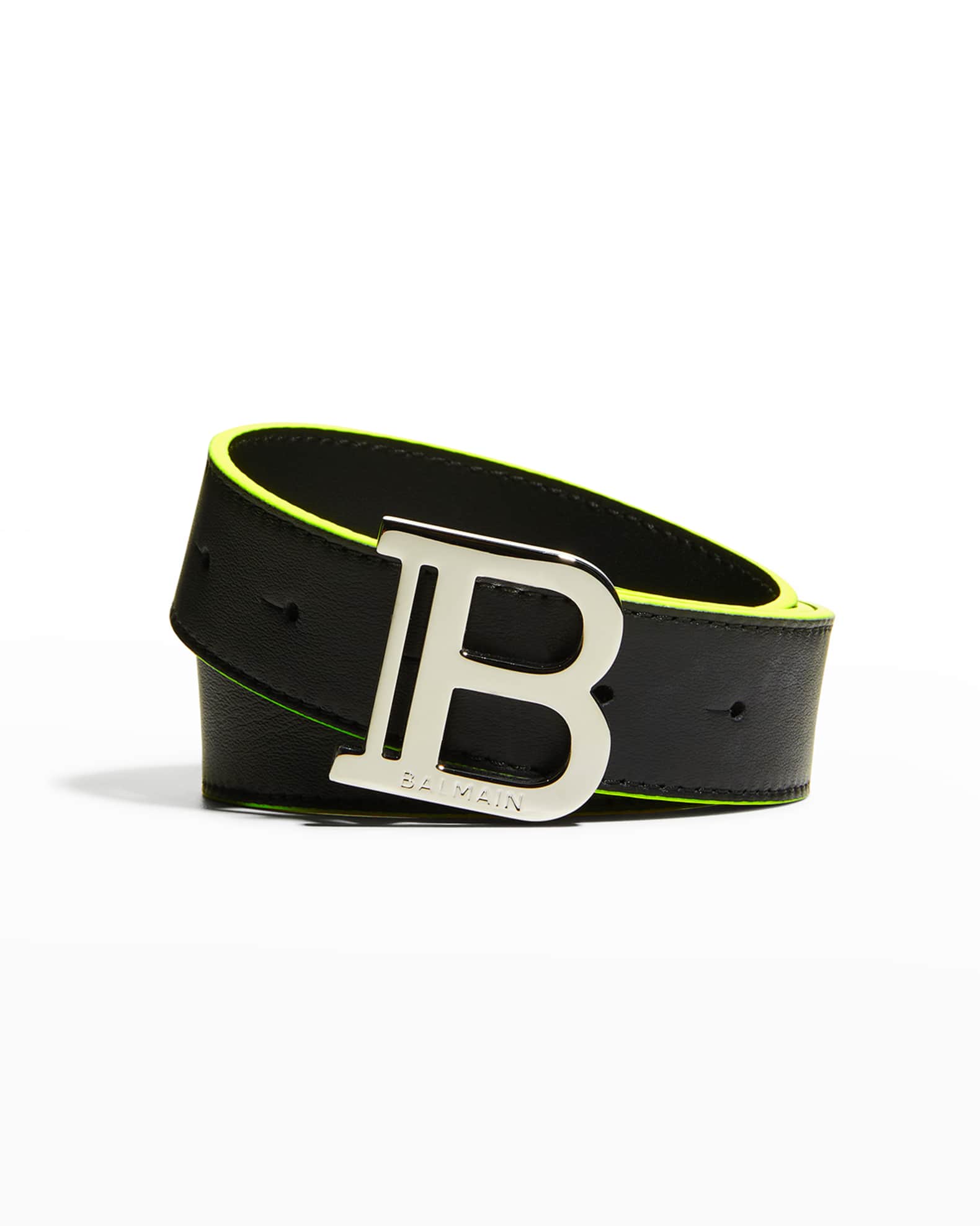 mode verdieping Guggenheim Museum Balmain Kid's B Logo Buckle Leather Belt, Size 4-16 | Neiman Marcus